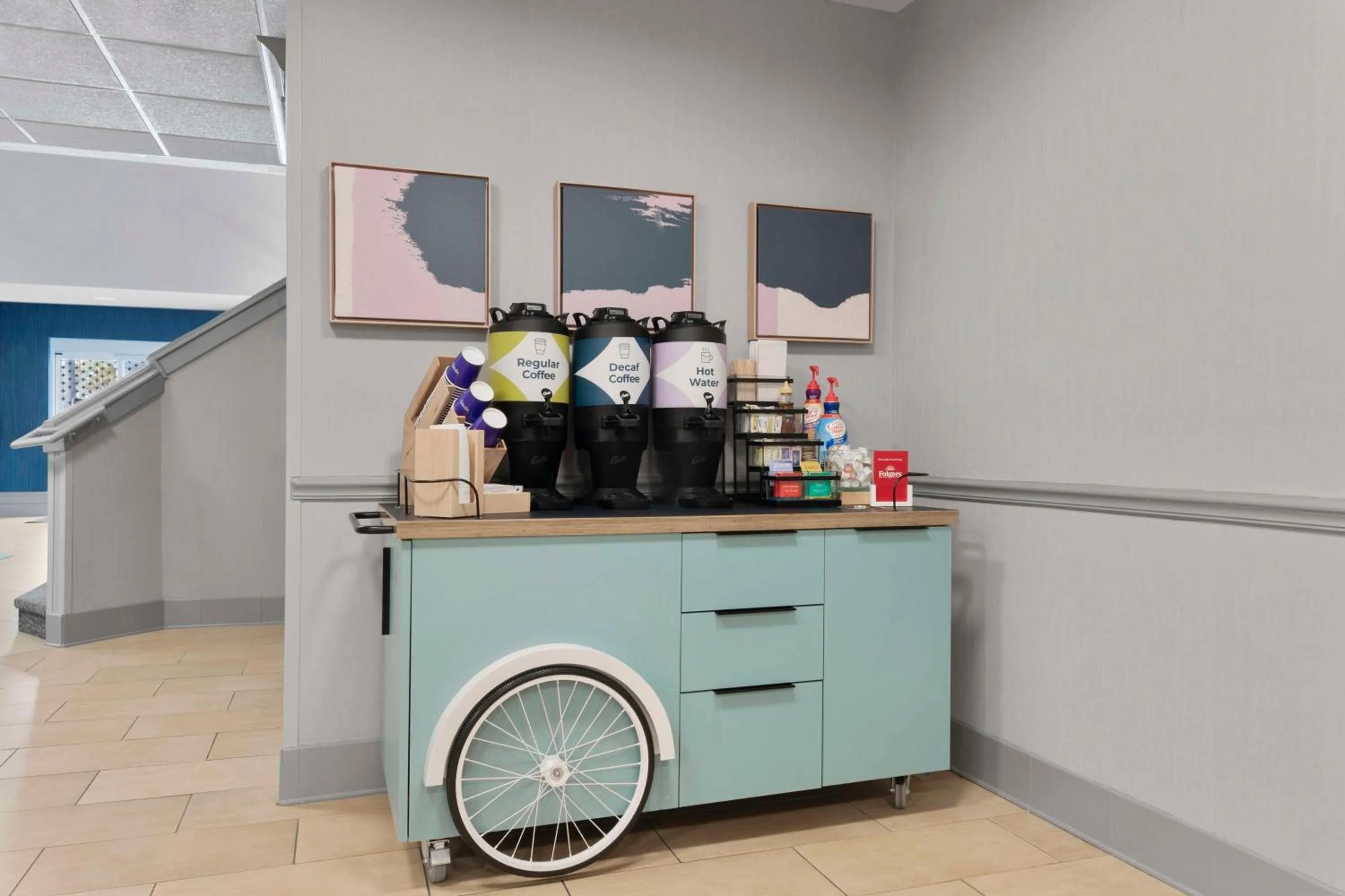 Dining area in Spark by Hilton Orlando near SeaWorld