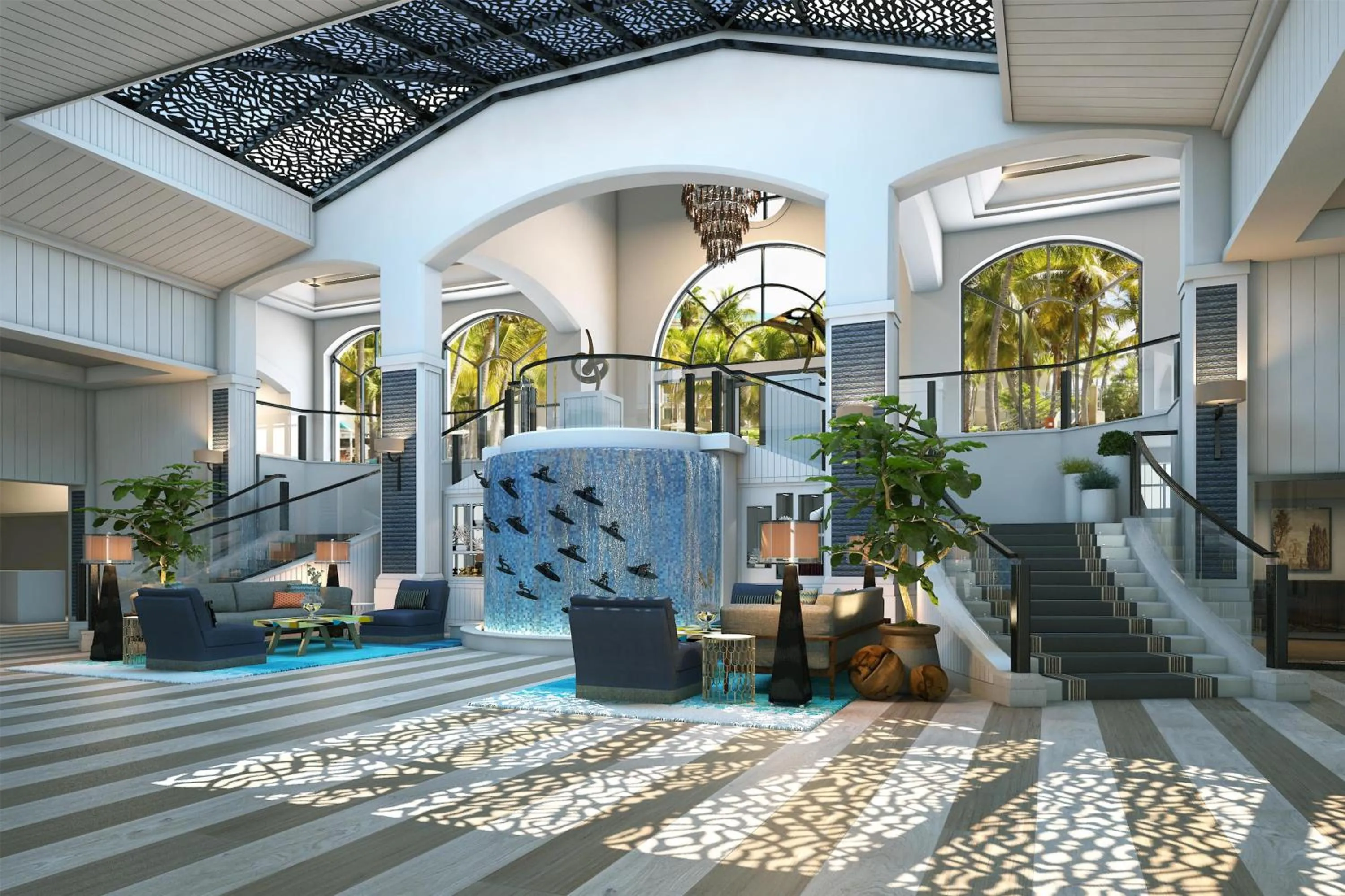 Lobby or reception in The Waterfront Beach Resort, A Hilton Hotel