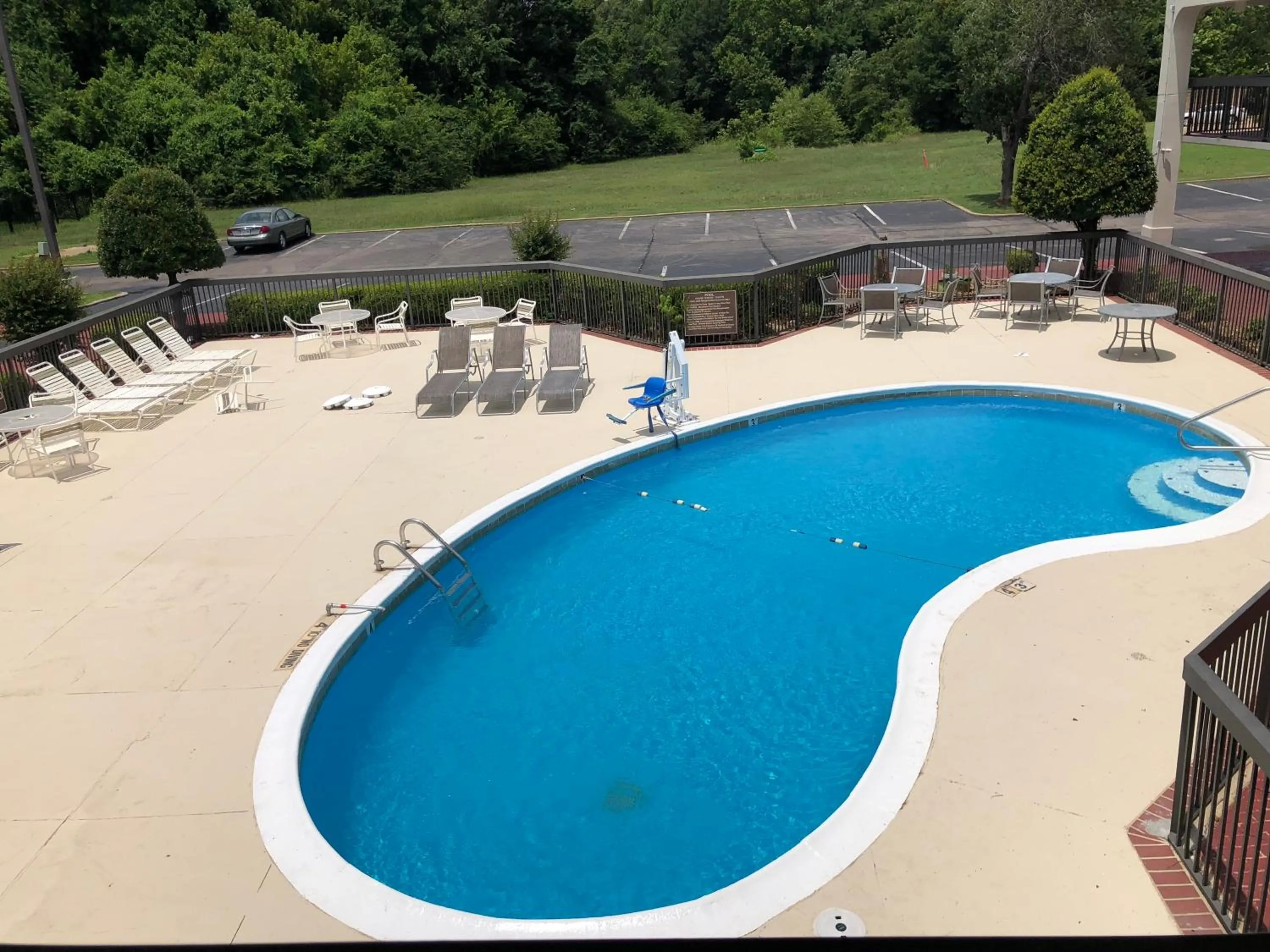 Pool view in Motel 6-Memphis, TN - East