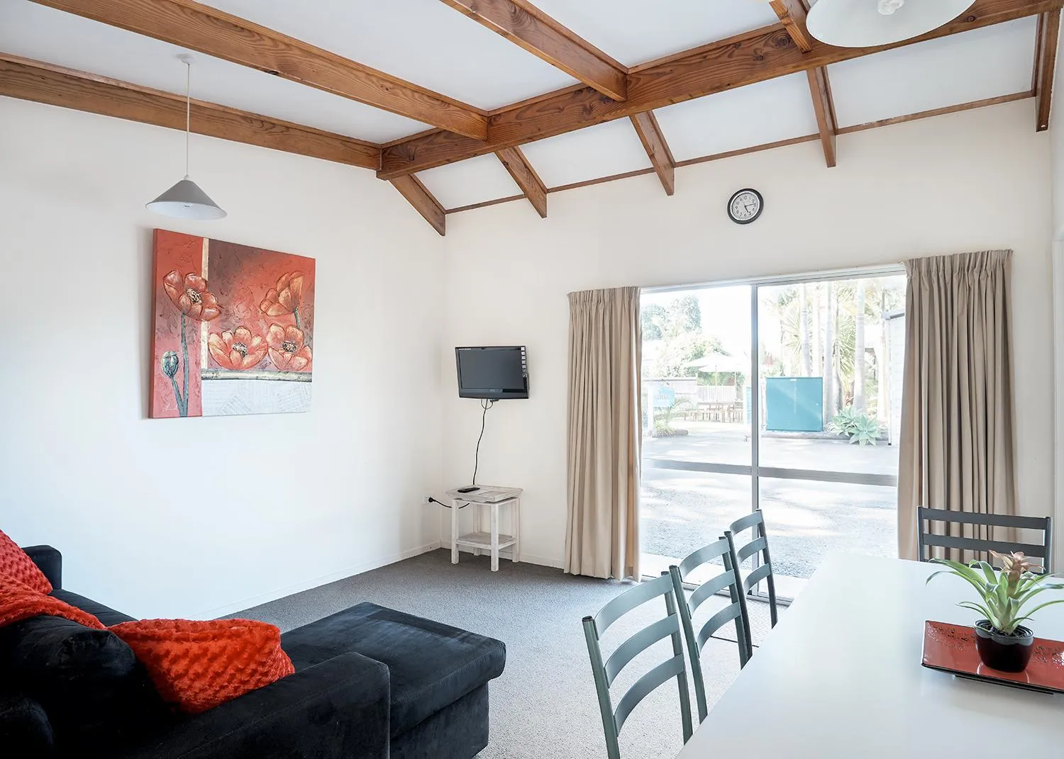 Living room in Mercury Bay Holiday Park