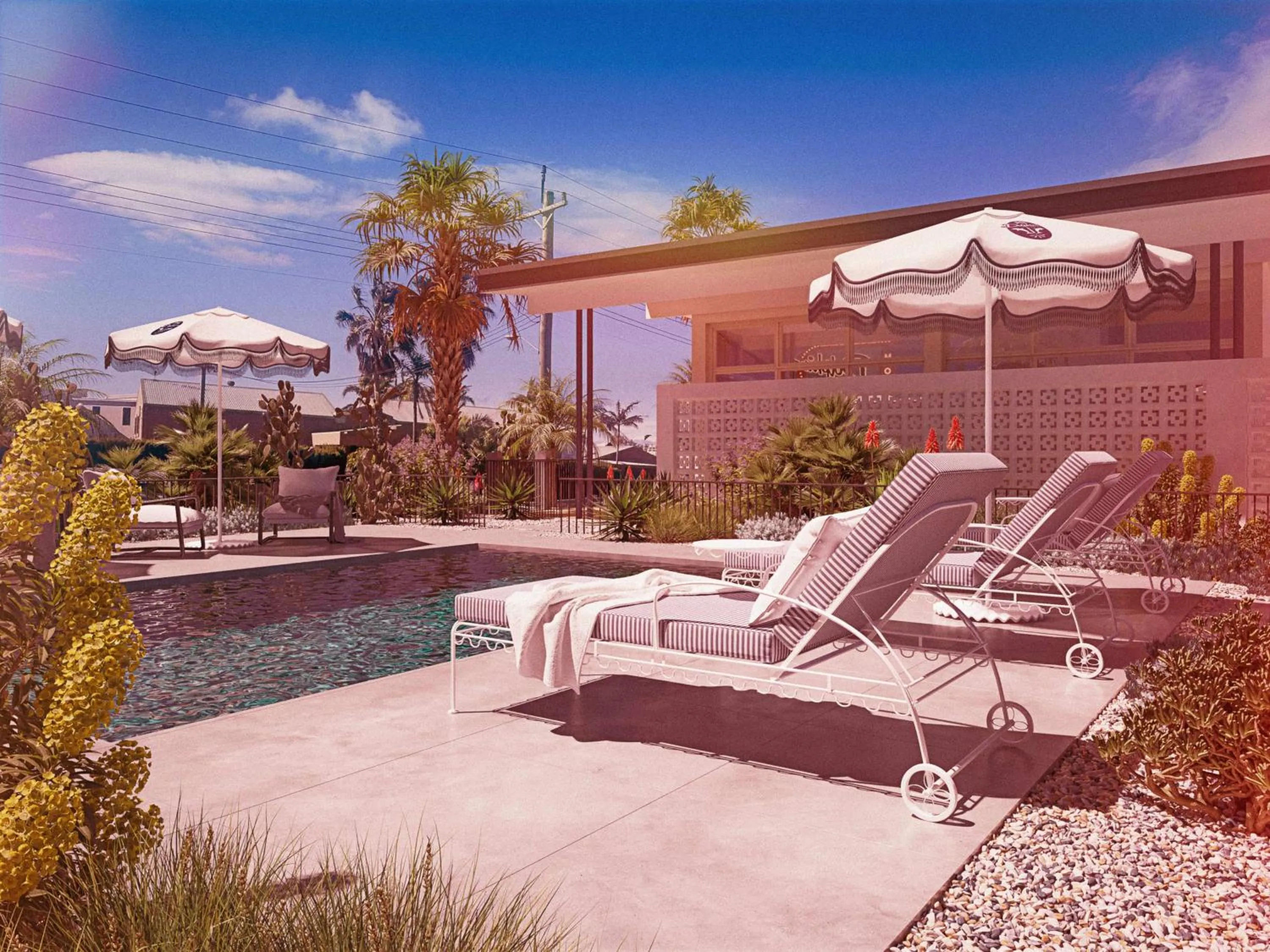 Swimming pool in Dolphins Motel