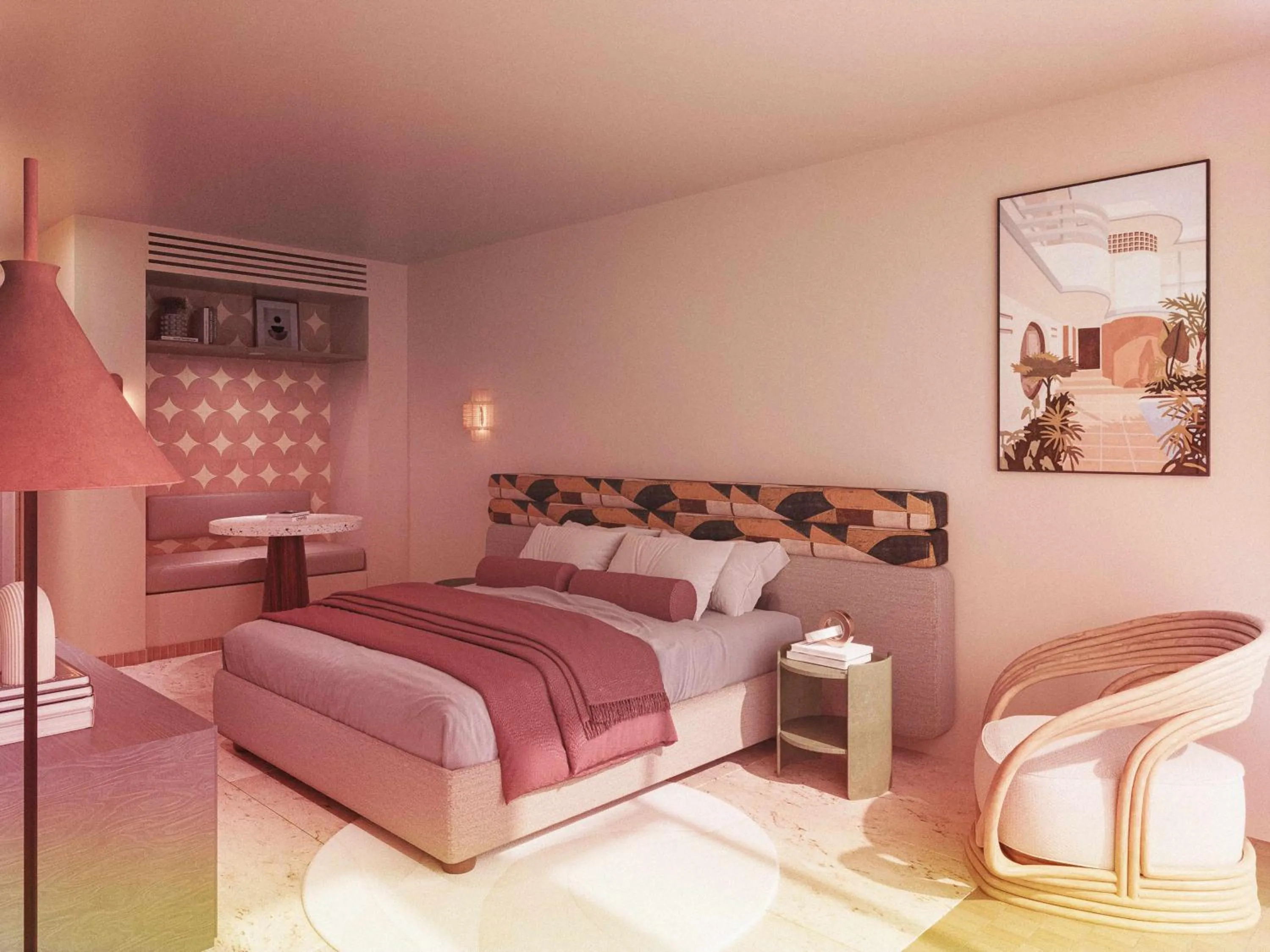 Bedroom, Bed in Dolphins Motel