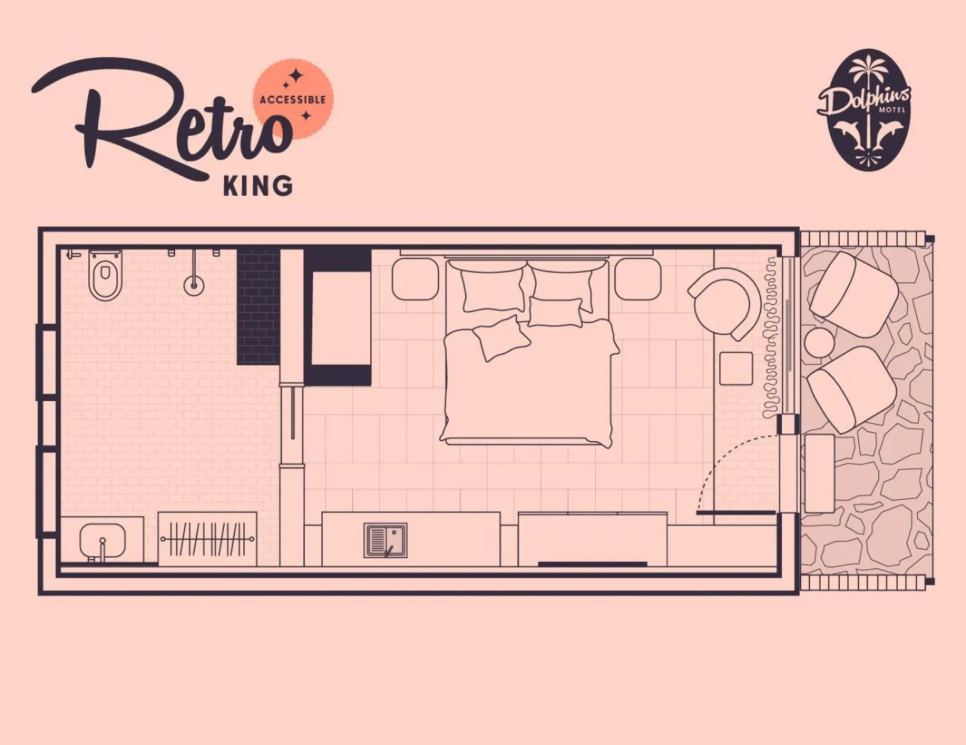 Bedroom in Dolphins Motel