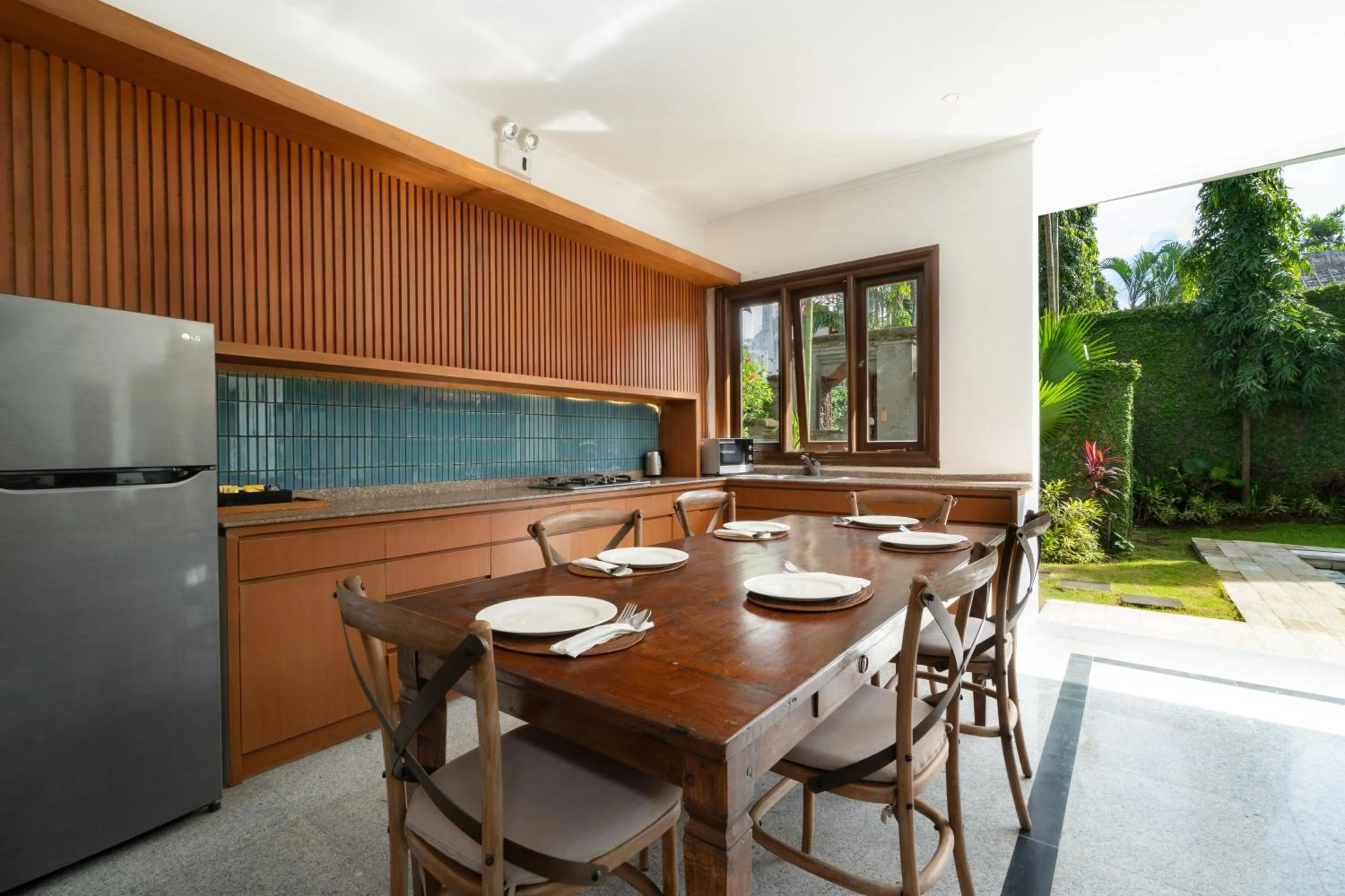 Dining area in Kecapi Villa Seminyak by Ini Vie Hospitality