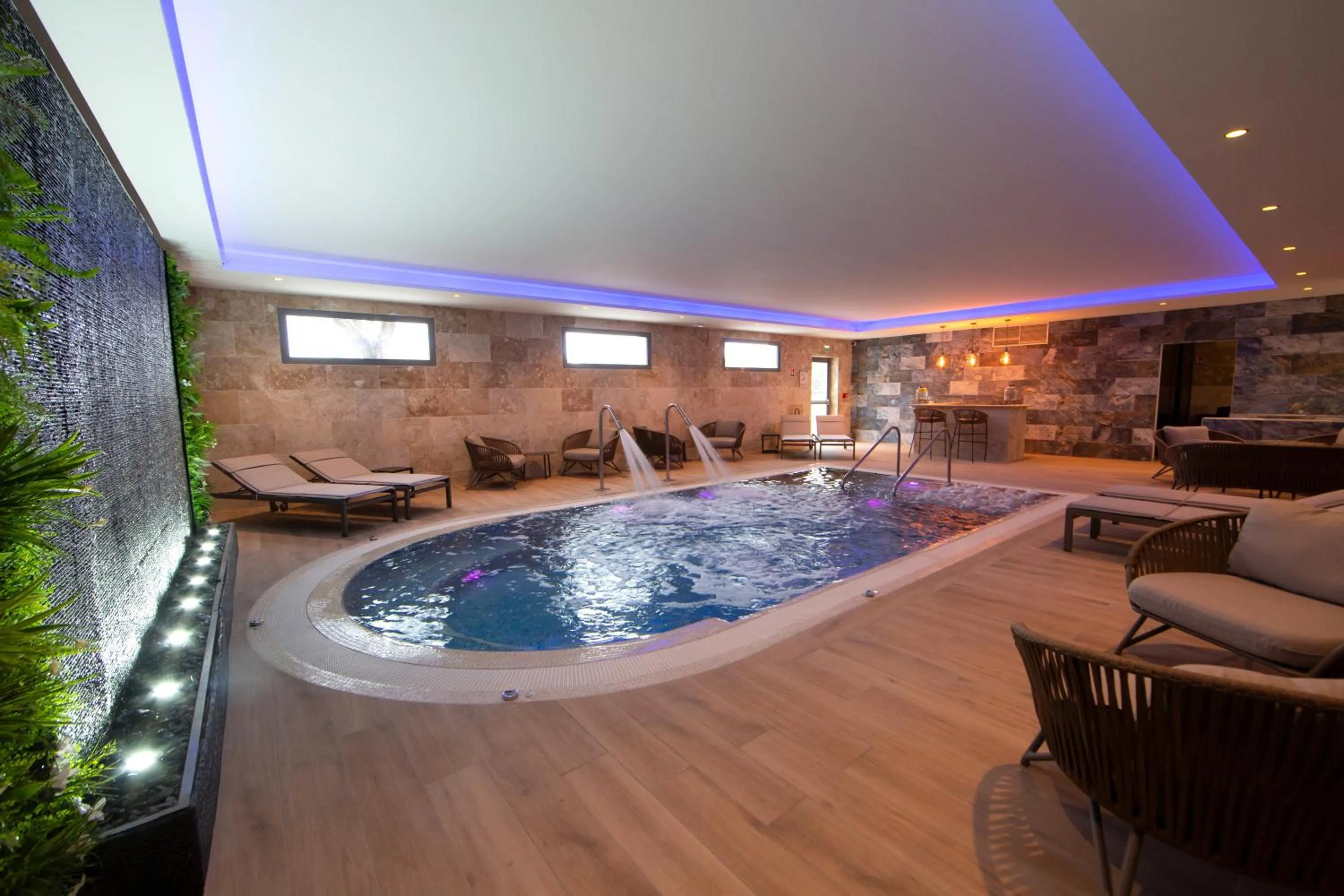 Pool view in Logis Hotel Restaurant SPA Les Oliviers