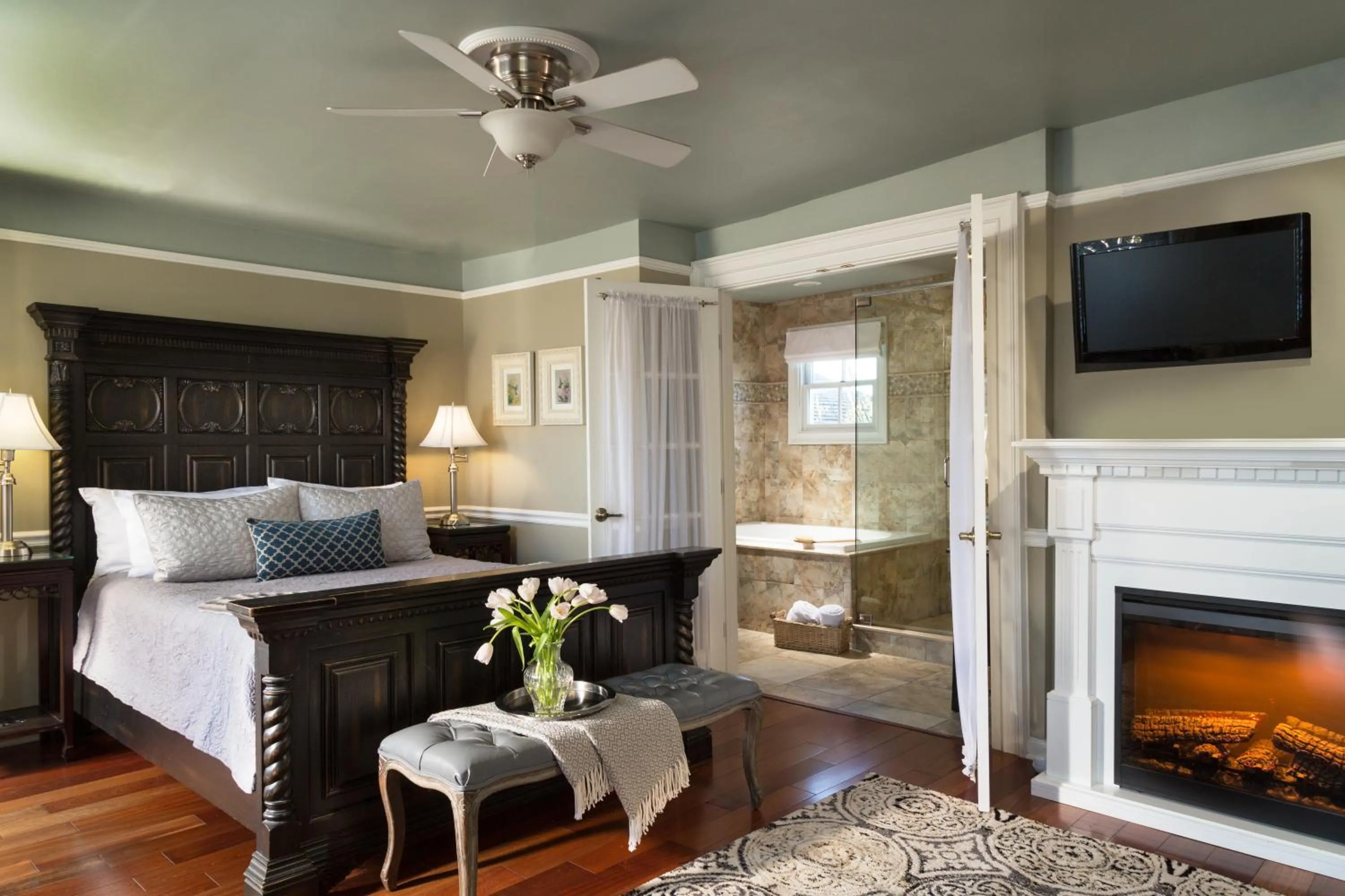 Bedroom, Bed in Bayfront Marin House