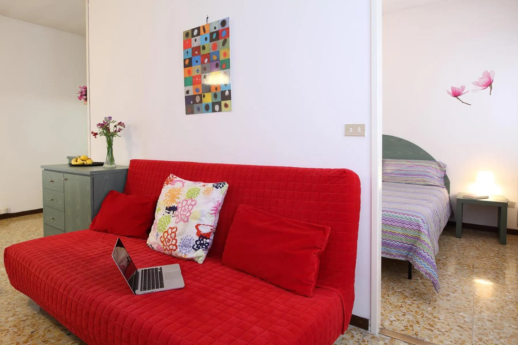 Living room, Bed in Residence Giusti 6