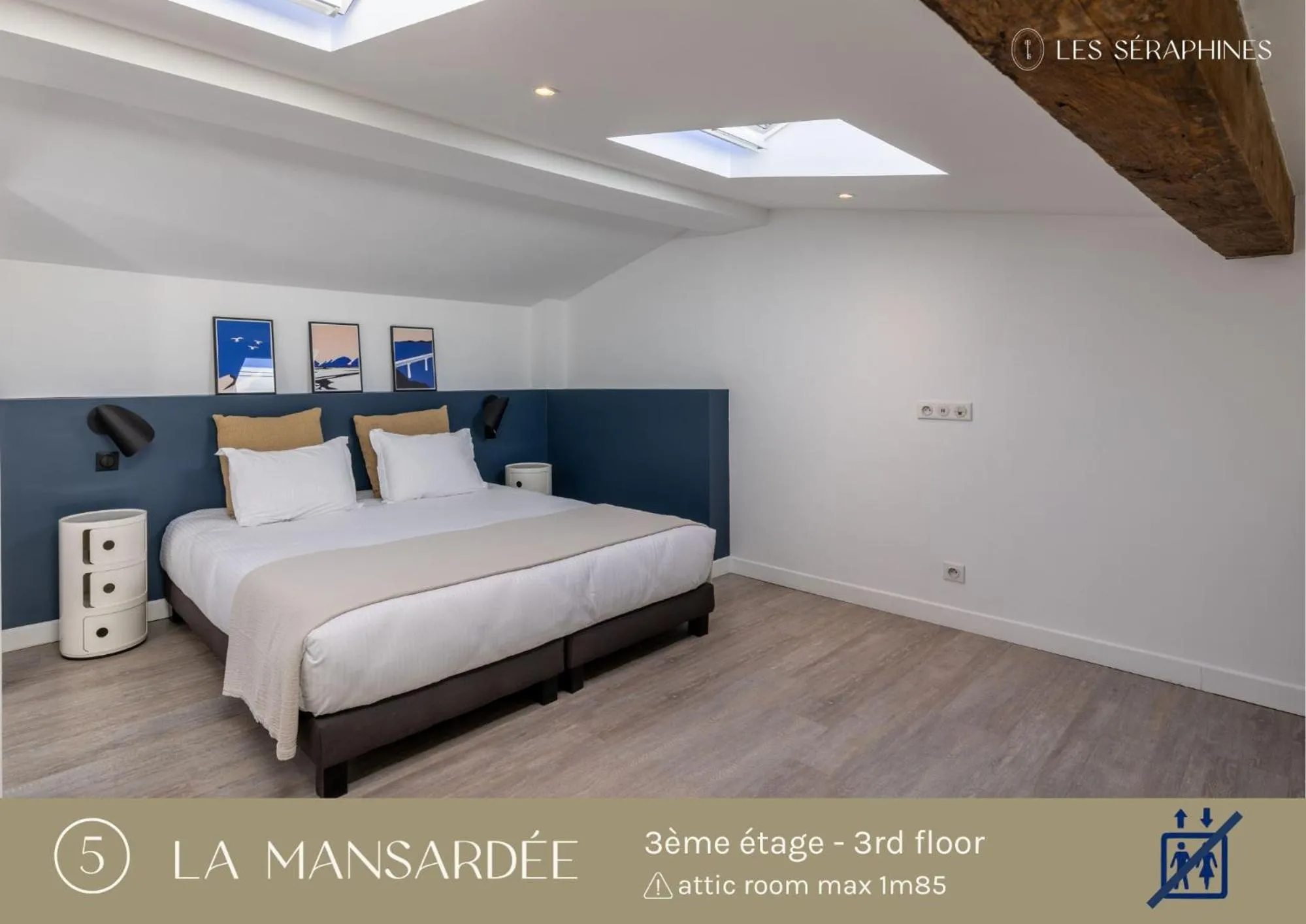 Bed in Les Séraphines - Chambres d'hôtes - Guests house