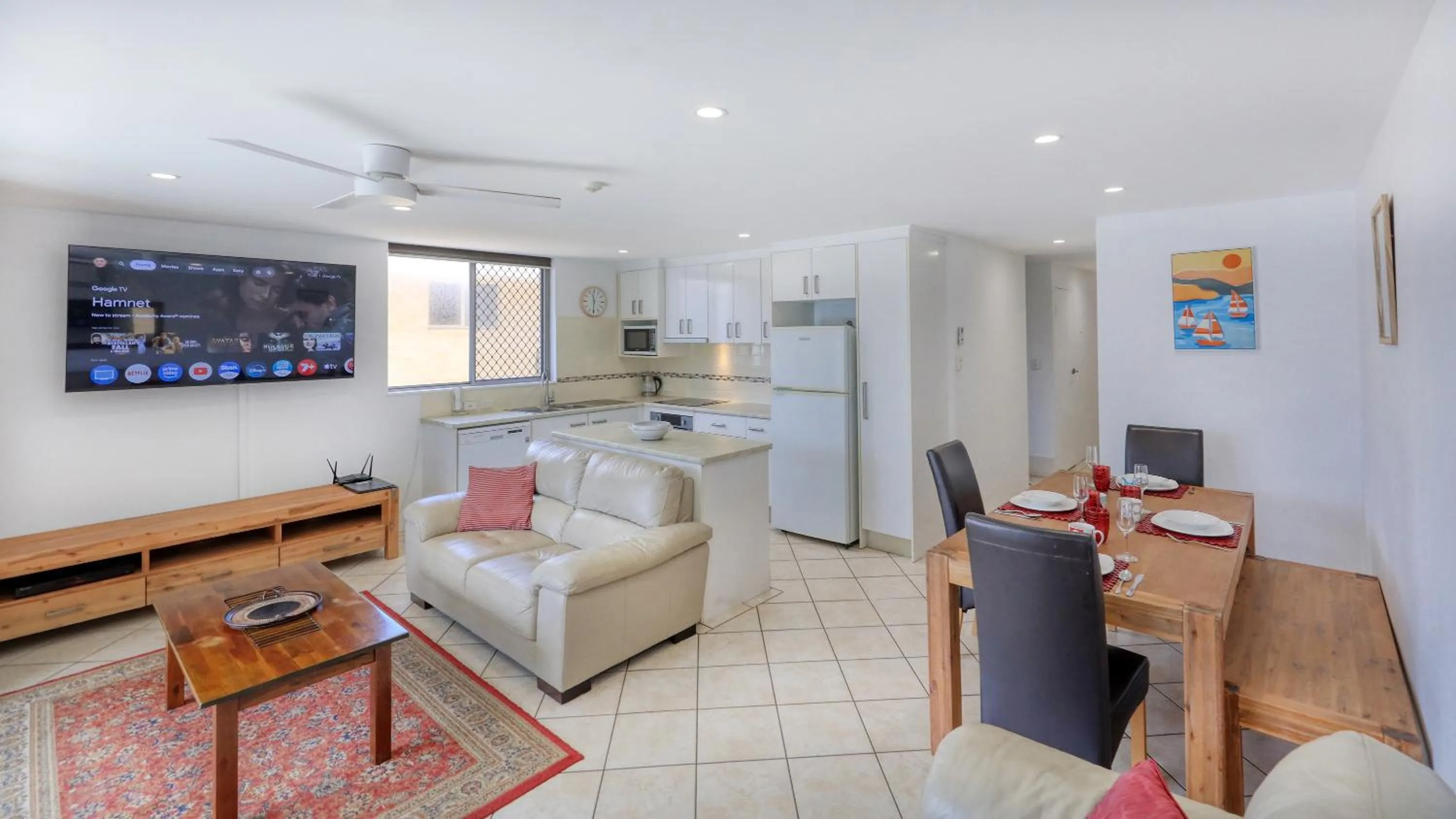 Living room in Merrima Court Holidays