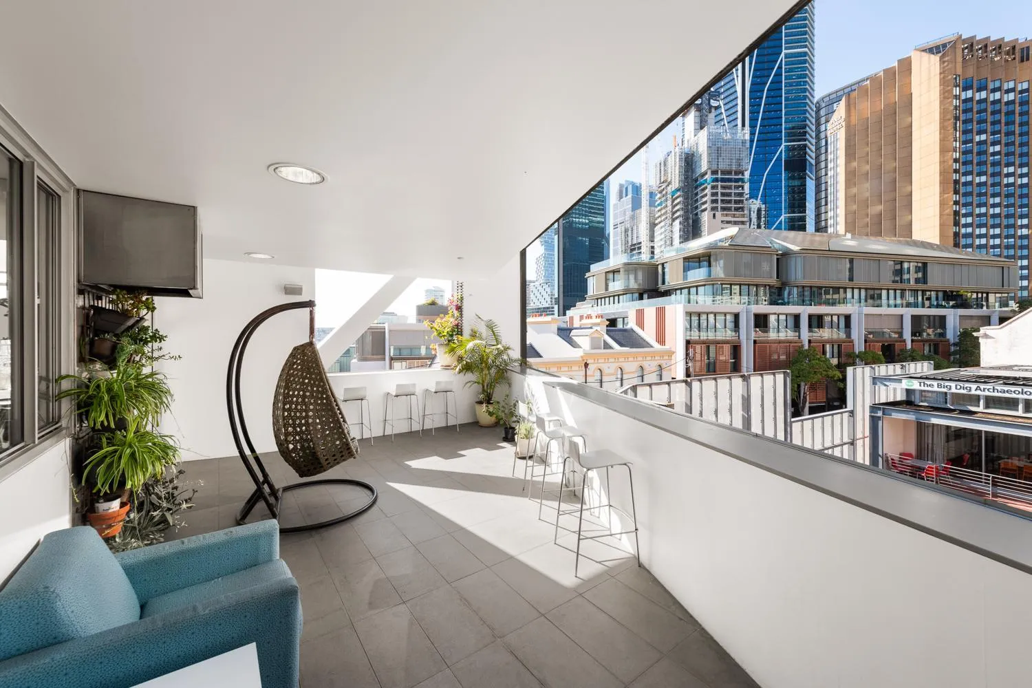 Seating area in YHA Sydney Harbour