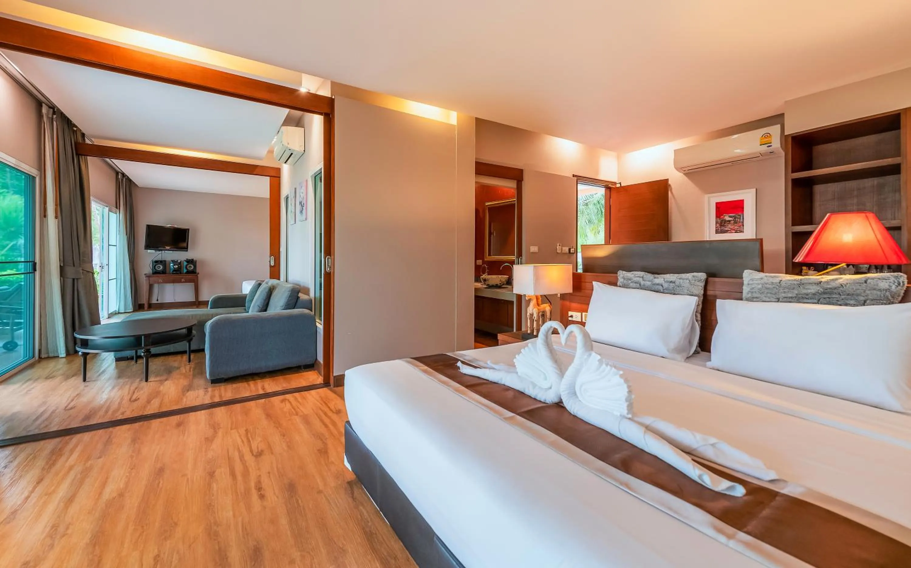 Seating area, Bed in C&N Kho Khao Beach Resort - SHA Plus