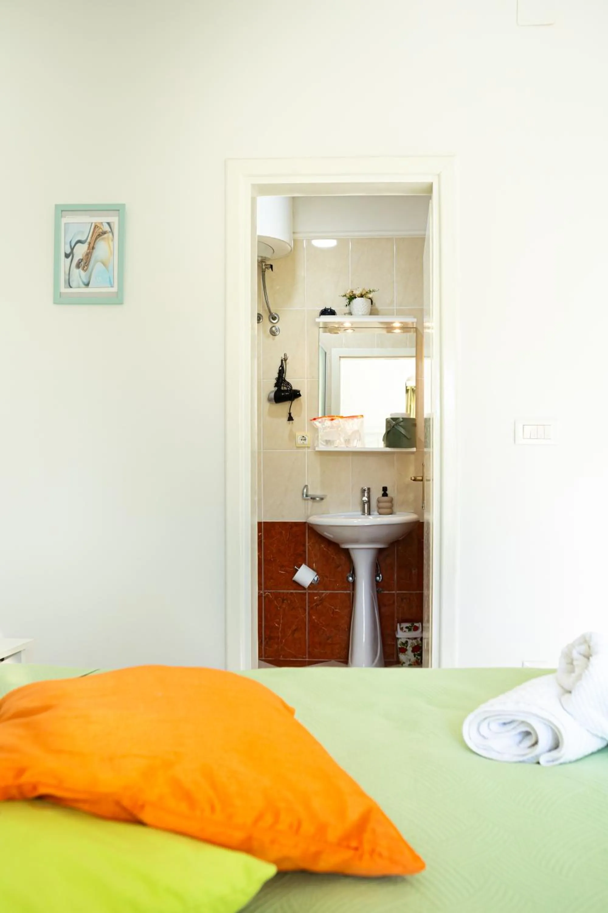 Bathroom, Bed in Villa Ruza