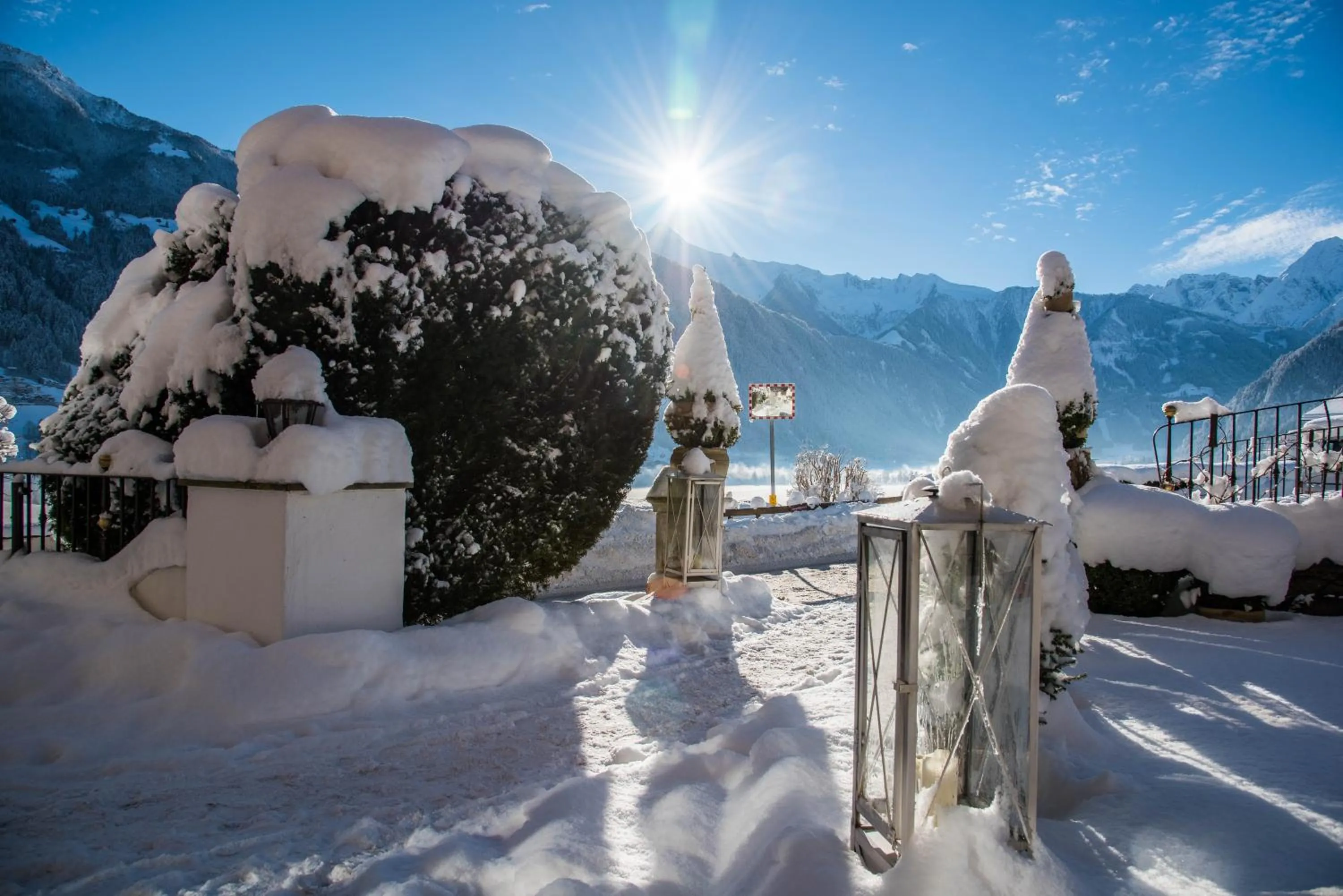 Balcony/Terrace in Hotel Alpenblick Zillertal