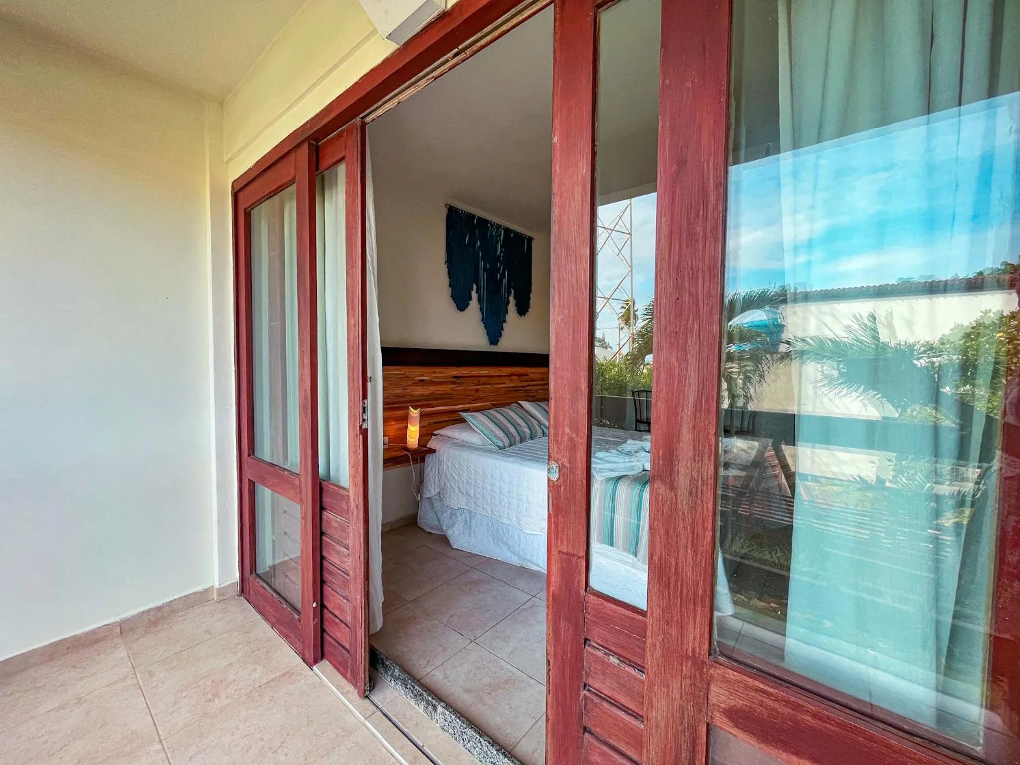 Balcony/Terrace, Bed in Pousada Iandê