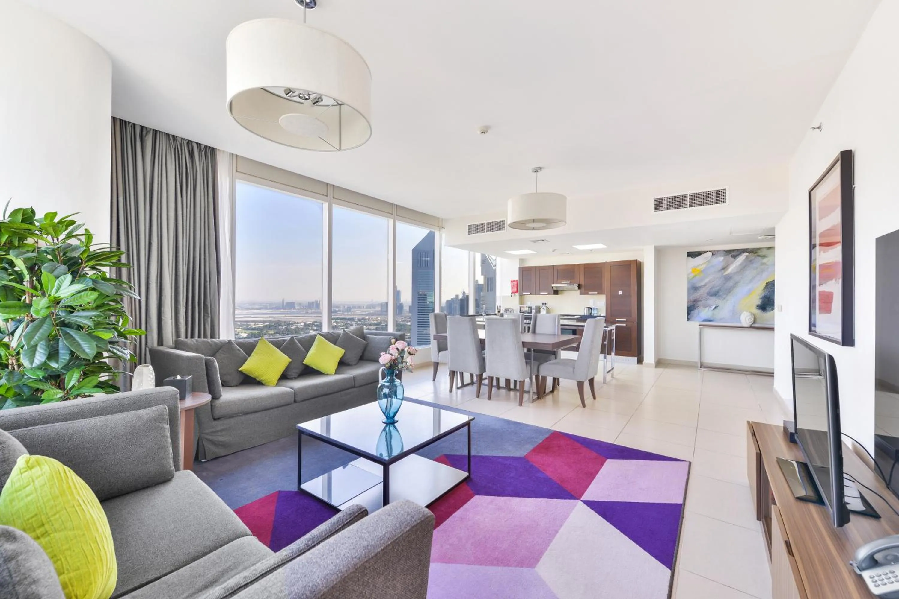 Living room in Nassima Tower Hotel Apartments