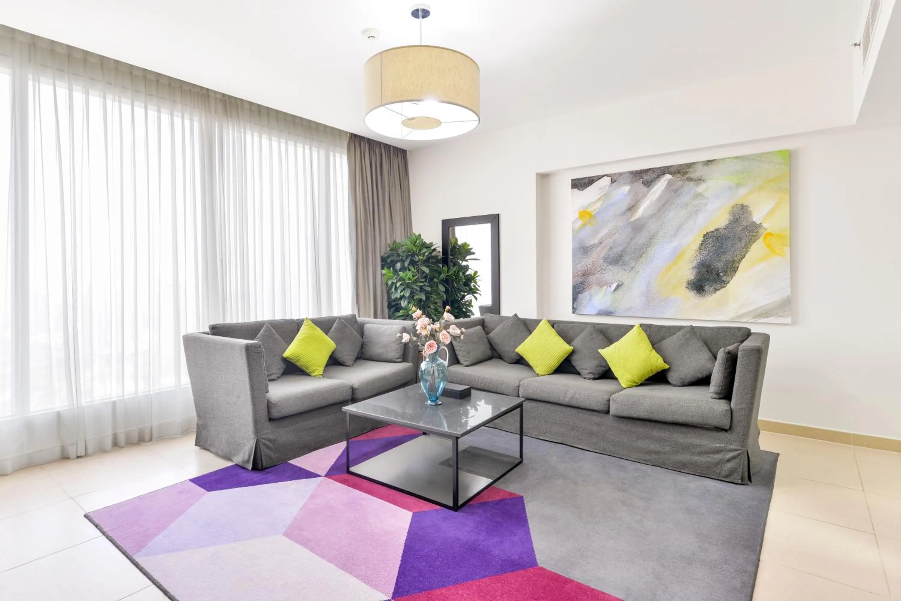 Living room in Nassima Tower Hotel Apartments