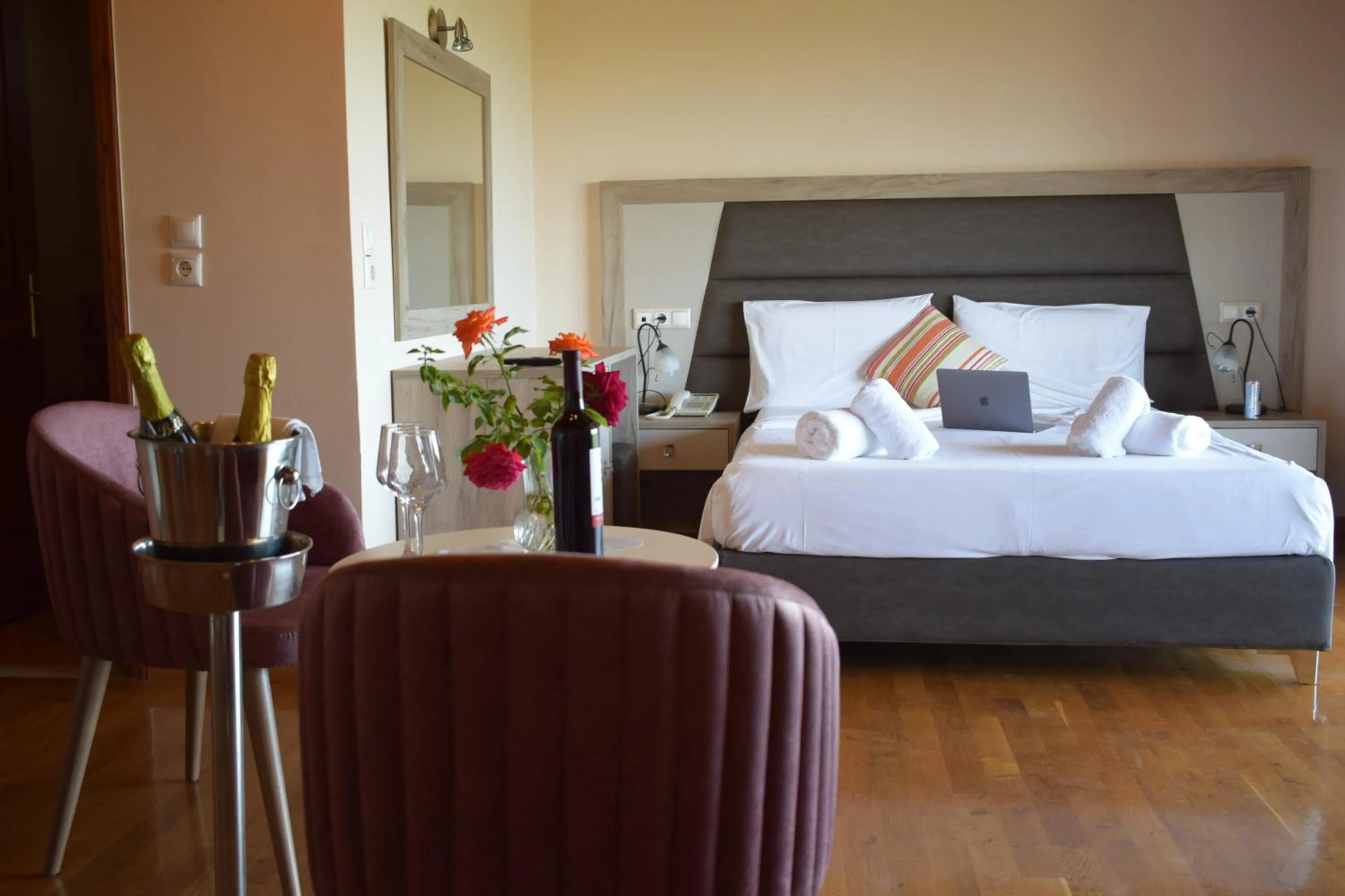 Bed in Kaiafas Lake Hotel