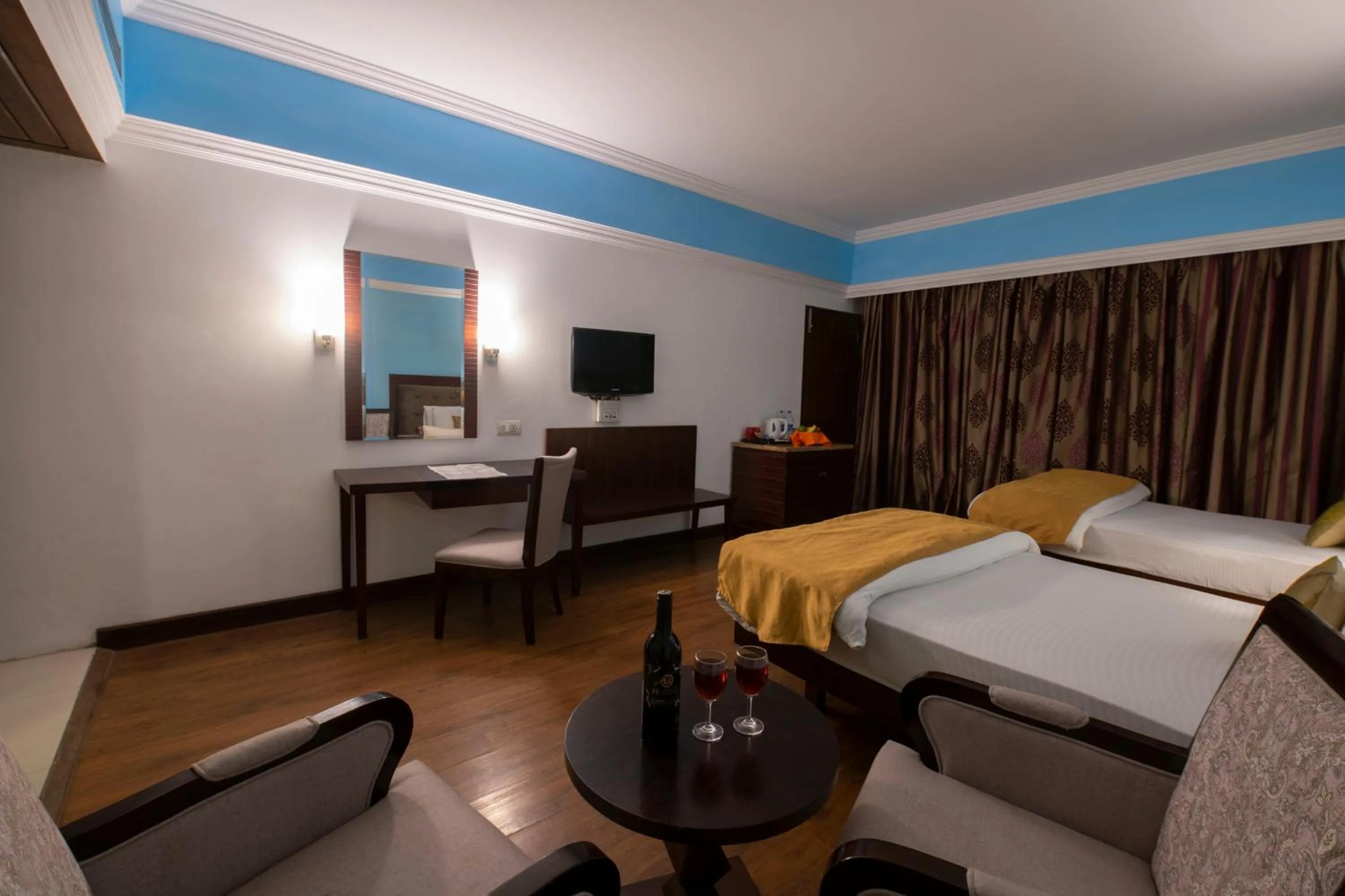 Bed in Mastiff Grand Manali Resort