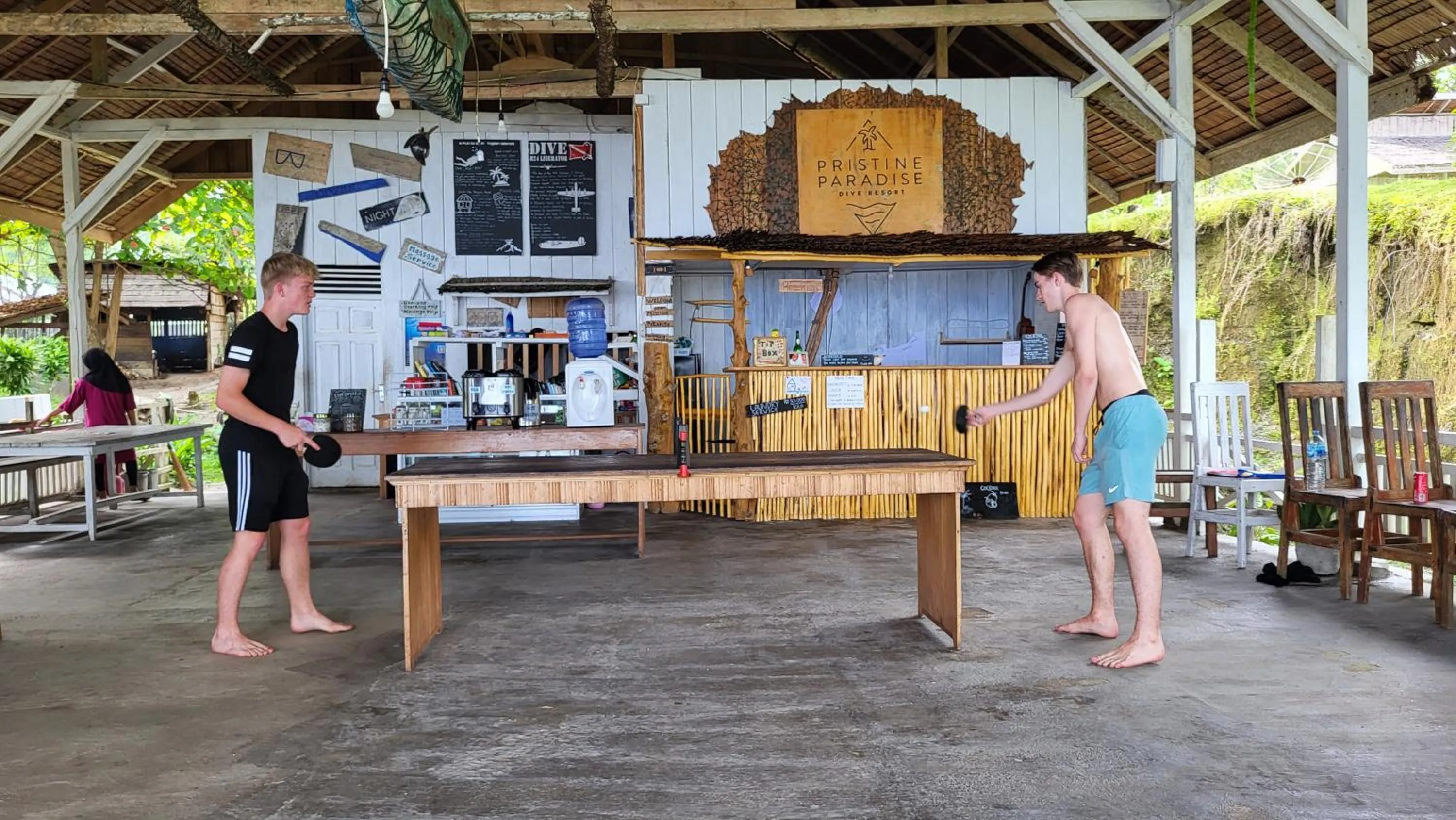Table tennis in Pristine Paradise Dive Resort - Togean Islands, Una Una