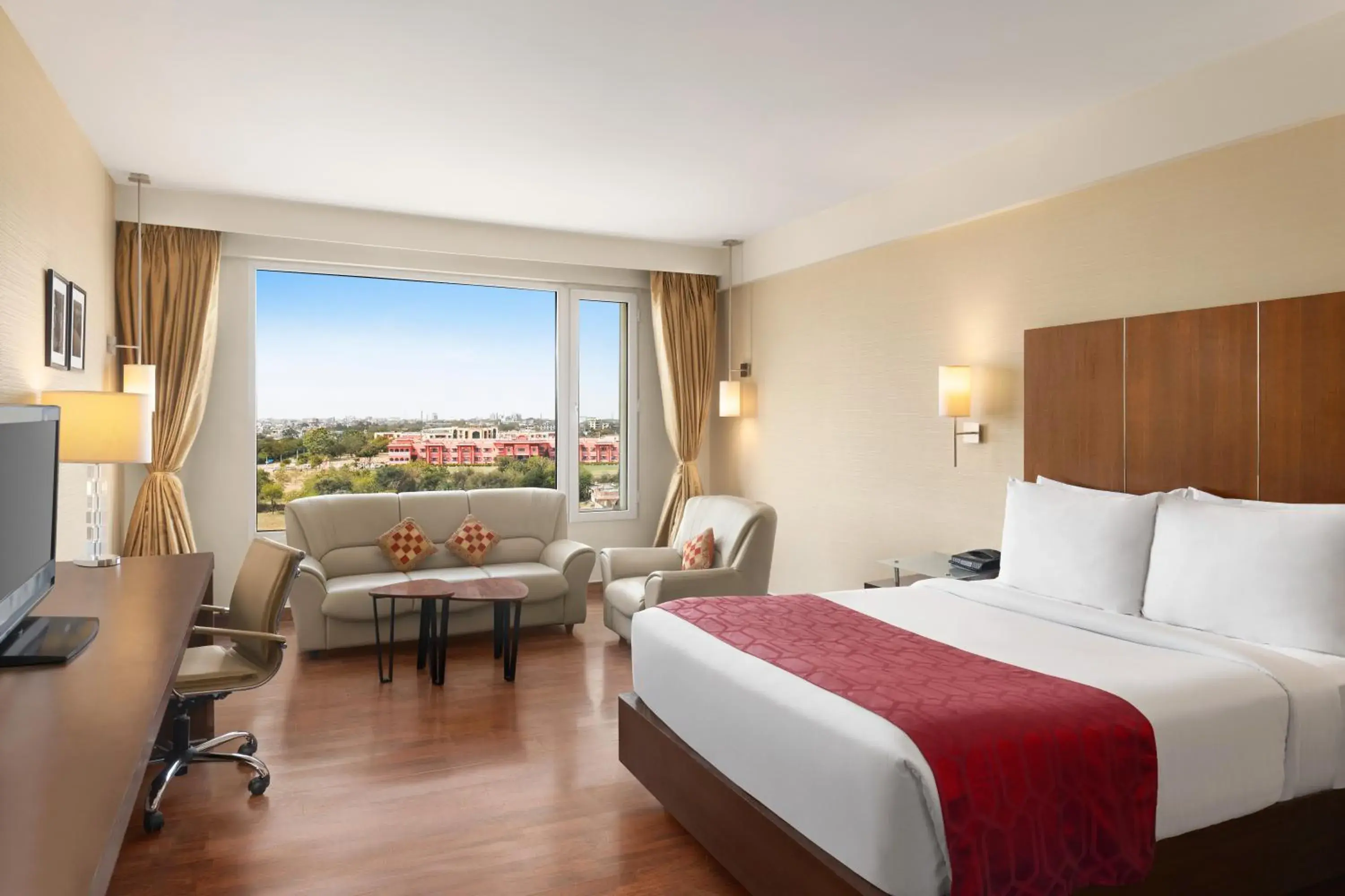 Deluxe Double Room- Early check in and late checkout (subject to availability) - single occupancy in Ramada by Wyndham Jaipur North Deluxe Double Room- Early check in and late checkout (subject to availability) - single occupancy in Ramada by Wyndham Jaipur North