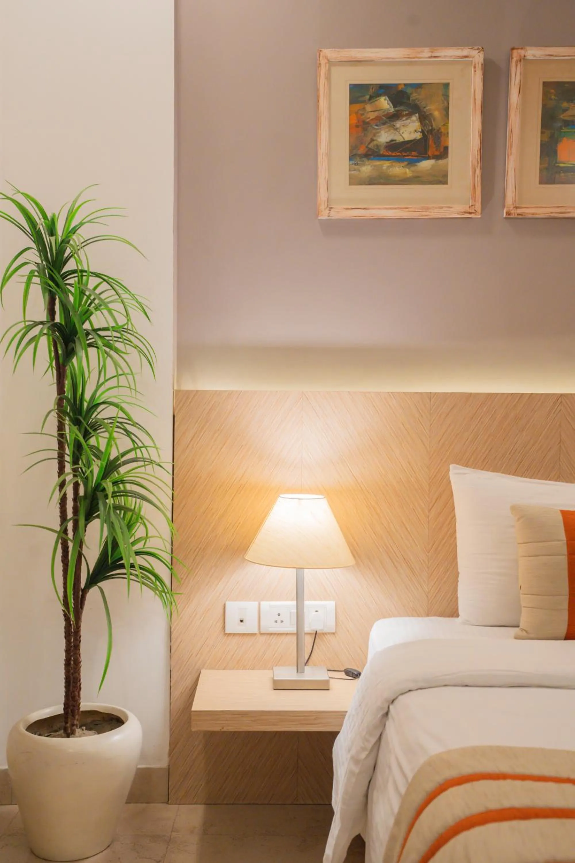 Decorative detail, Bed in Ahuja Residency Parklane