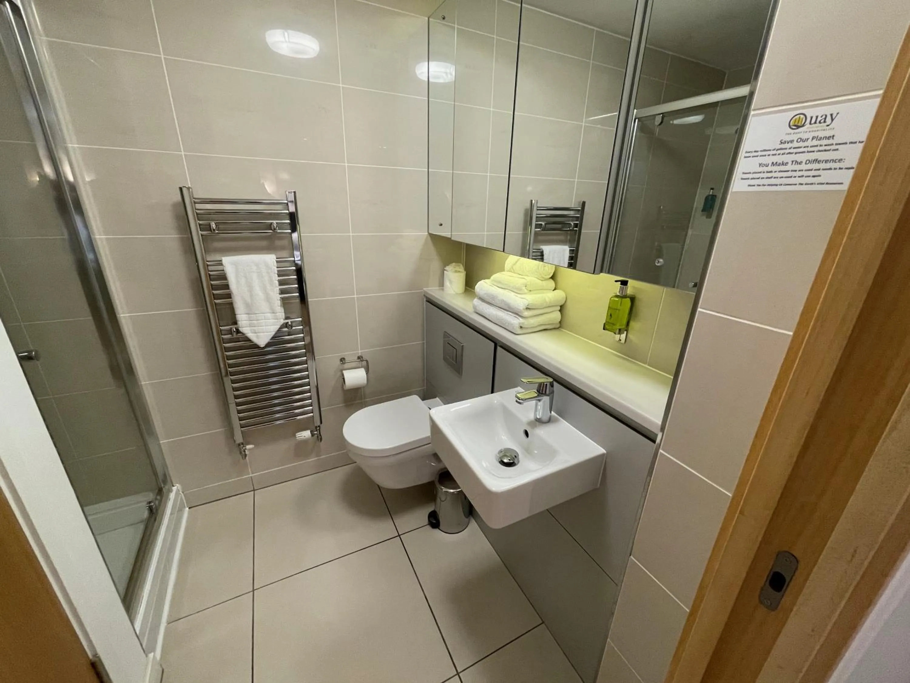 Shower in Quay Apartments Manchester