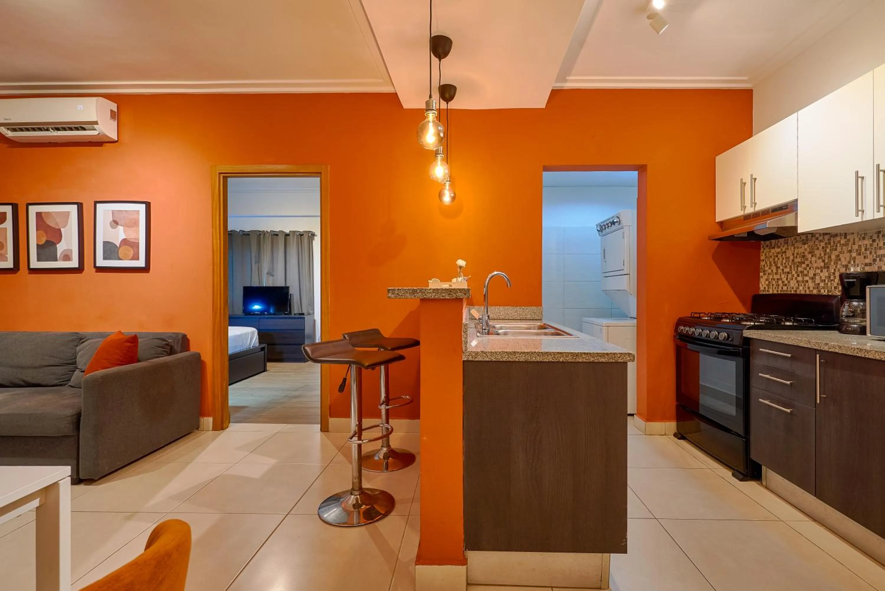 Living room in Central Park Tower