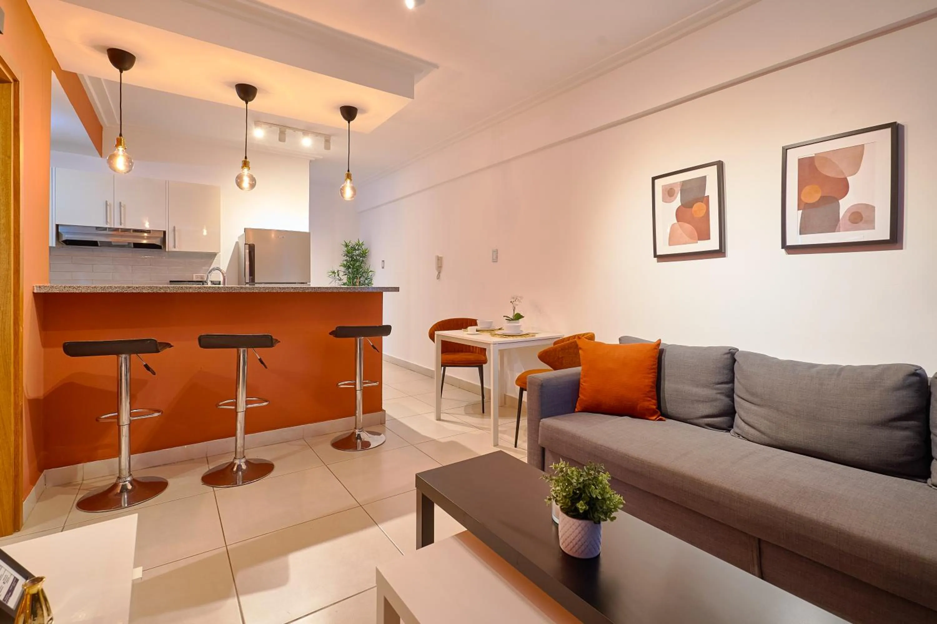 Living room in Central Park Tower