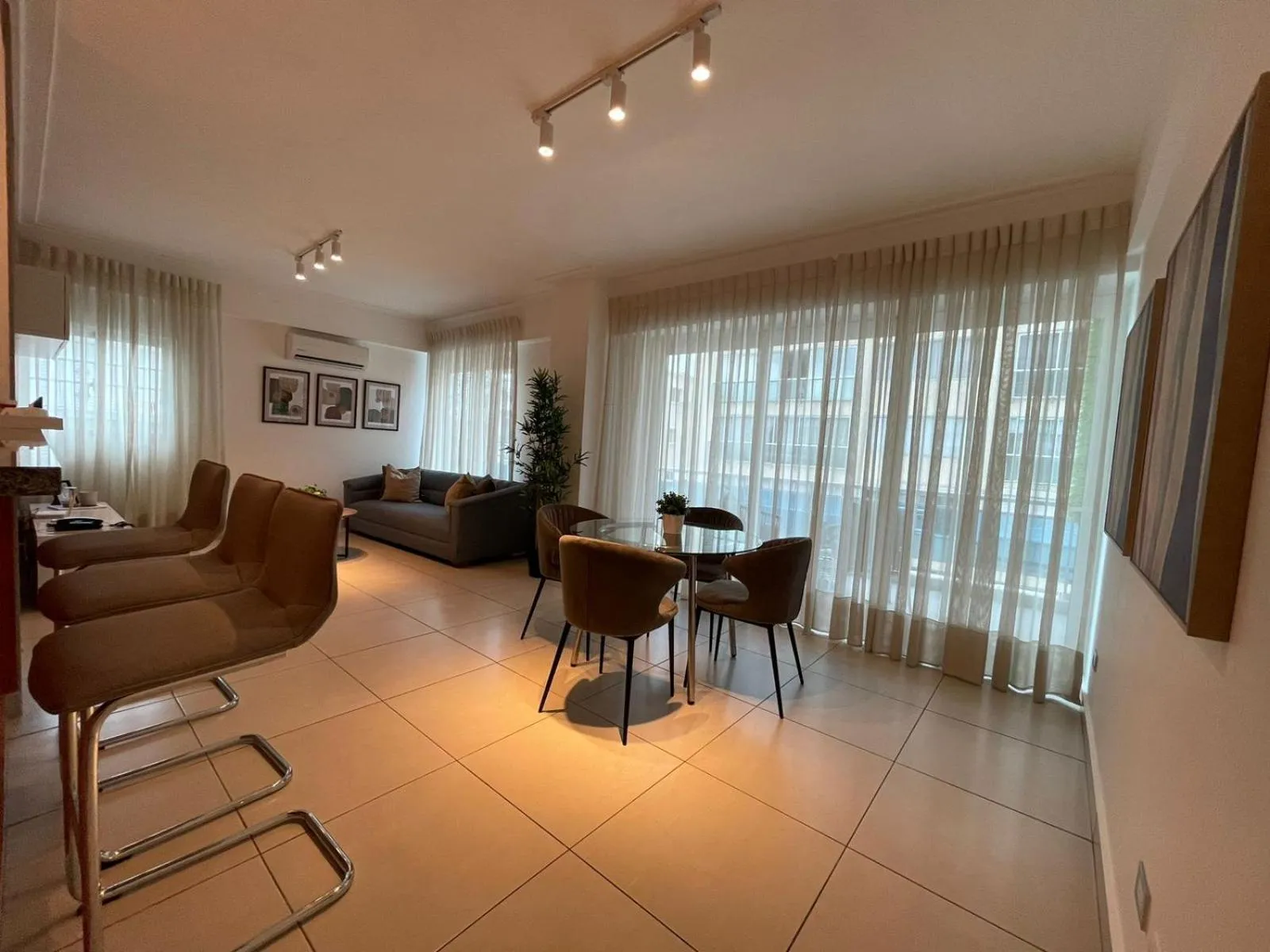 Living room in Central Park Tower