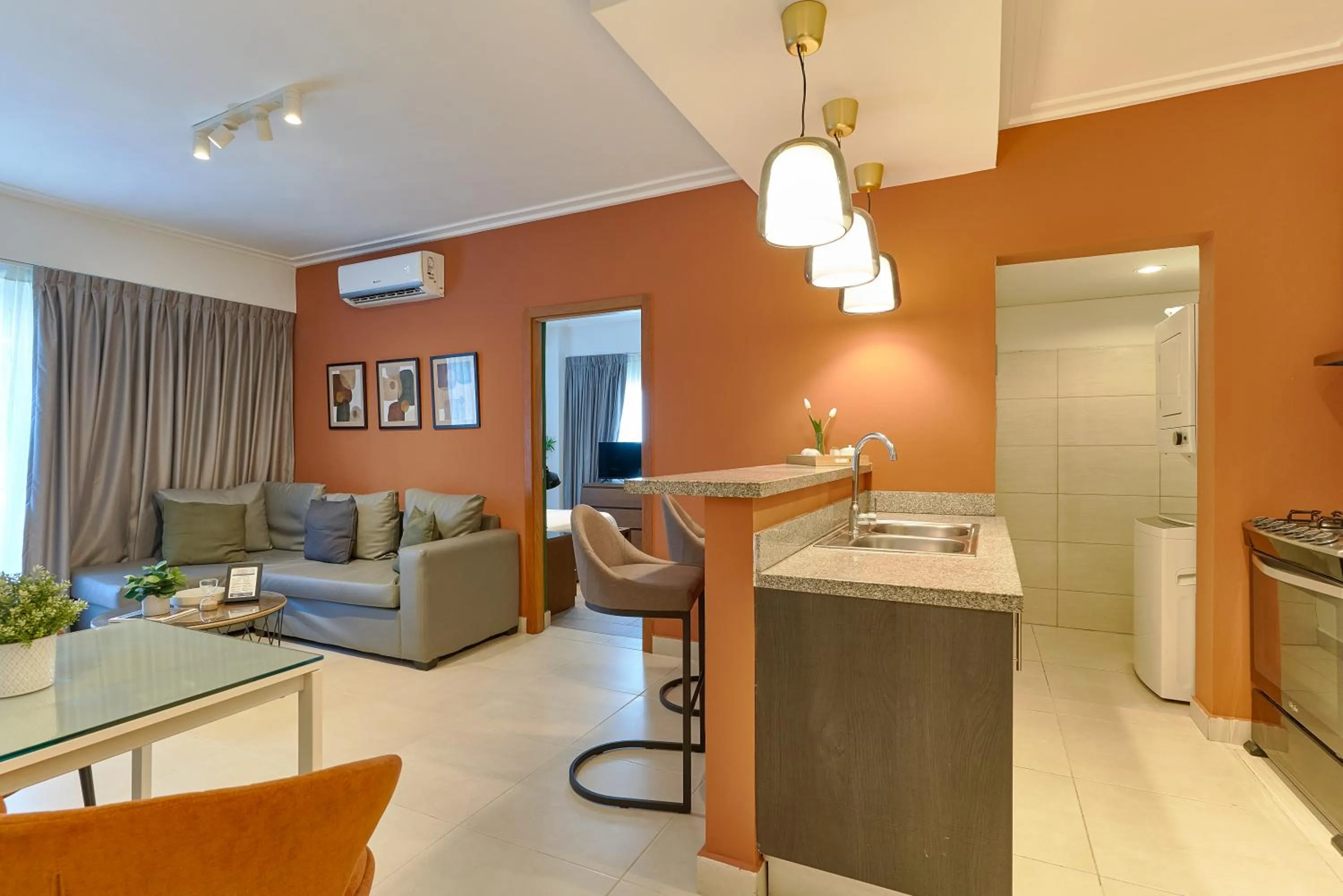 Living room in Central Park Tower