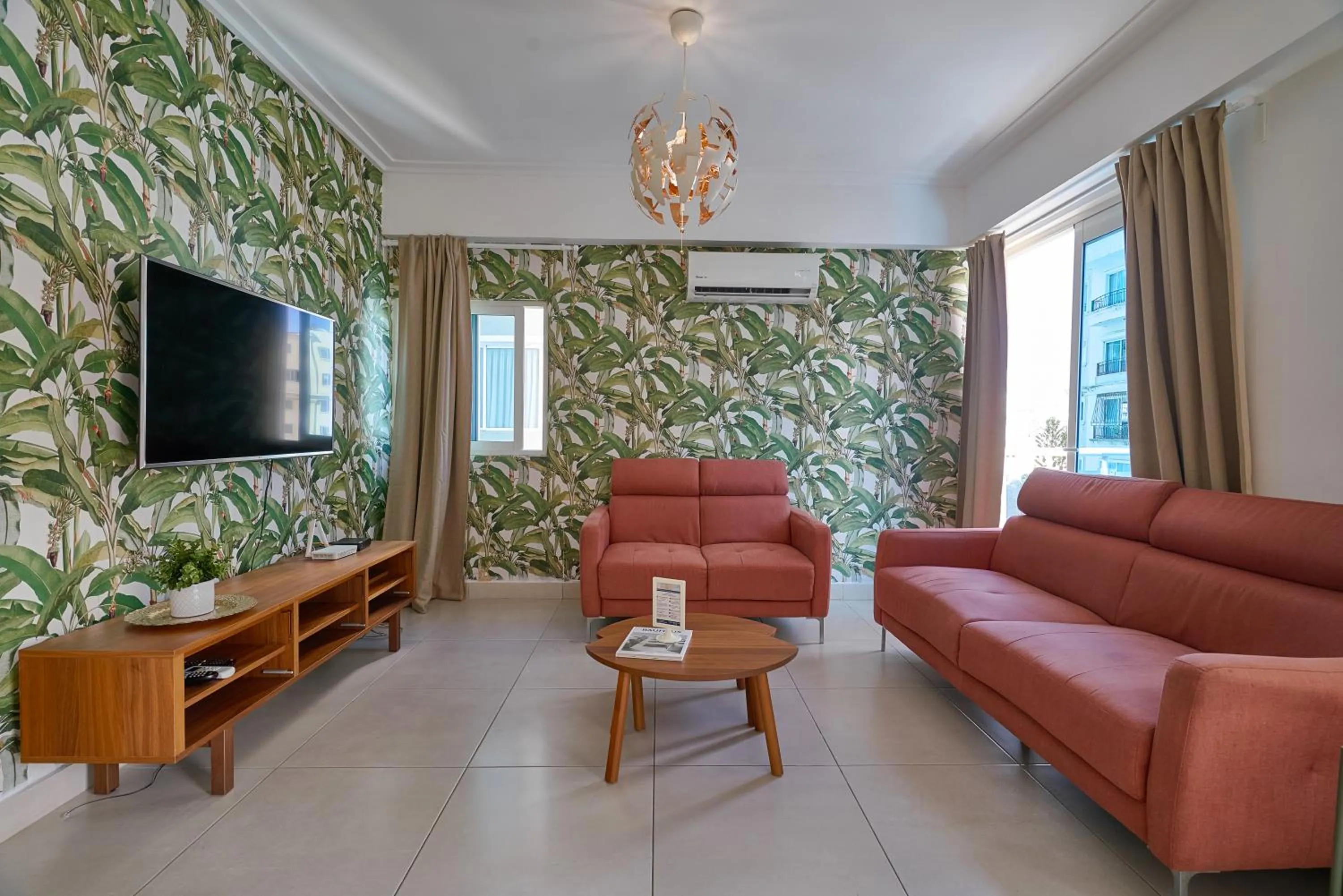 Living room in Central Park Tower