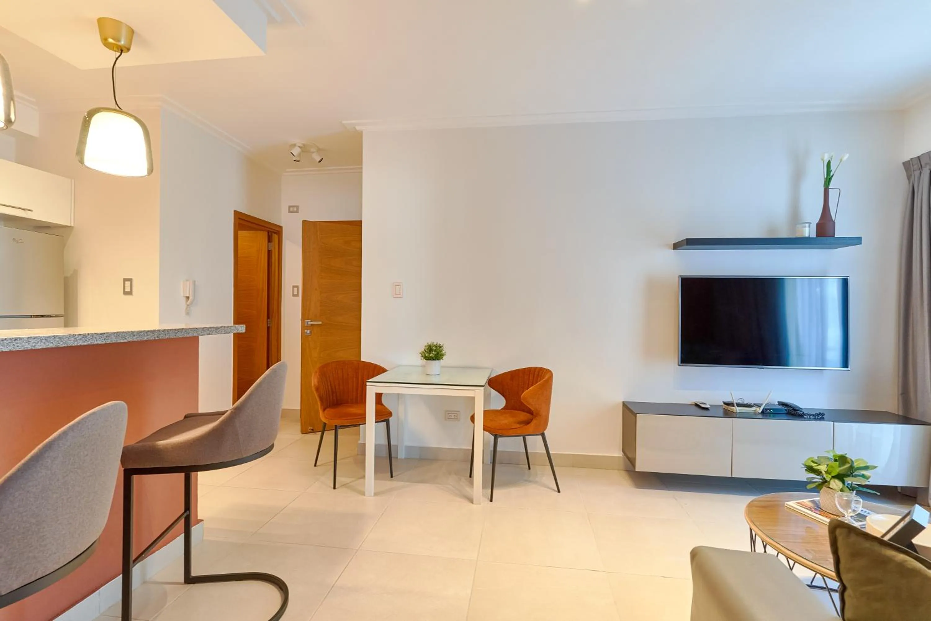 Living room in Central Park Tower