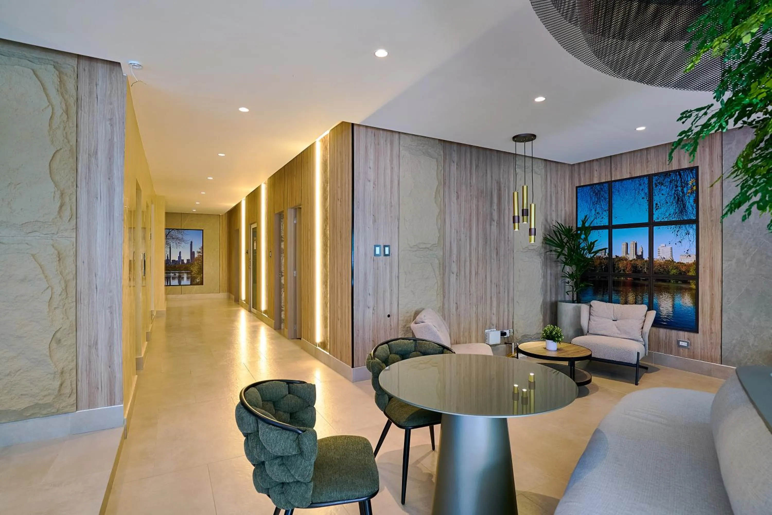 Seating area in Central Park Tower