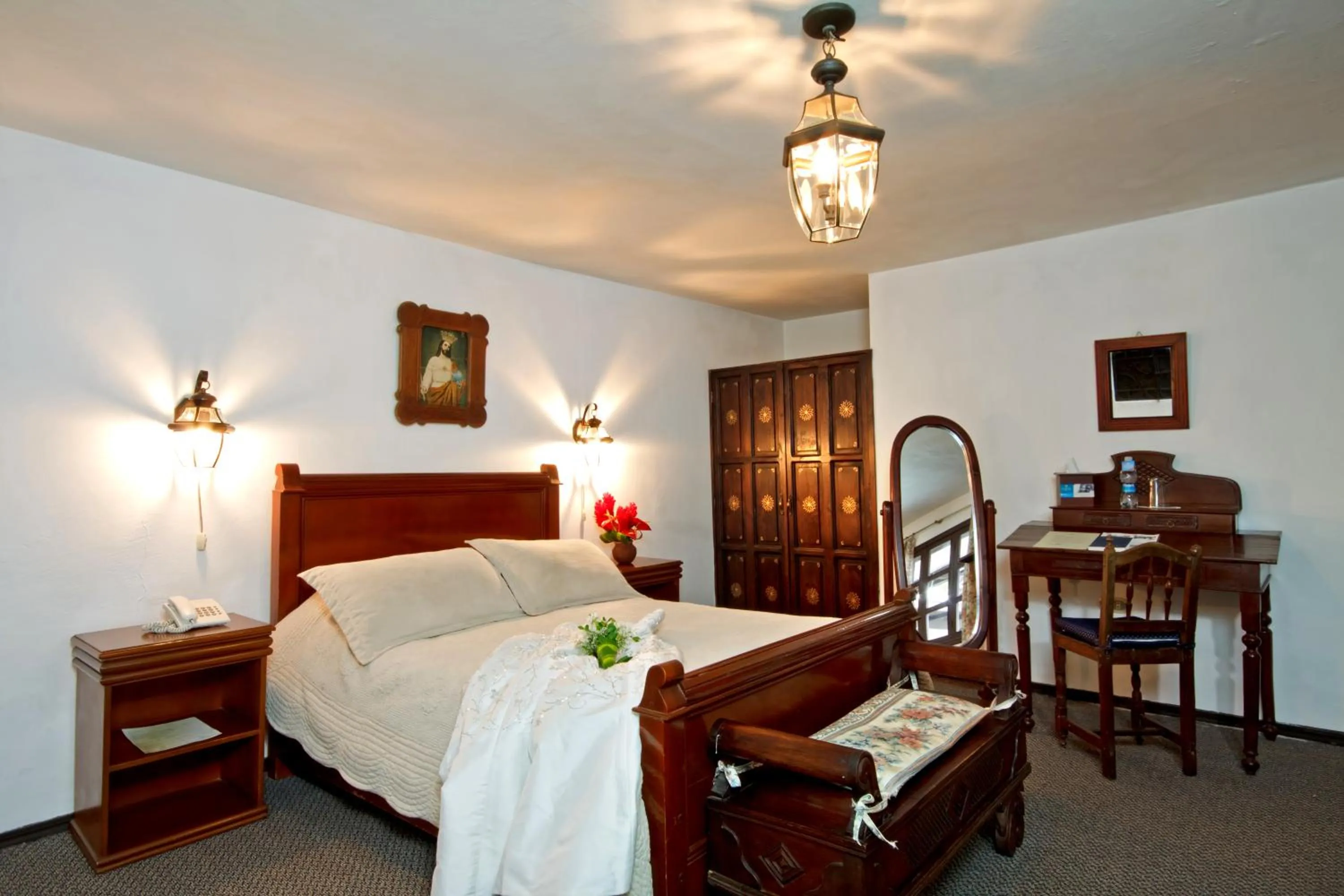 Bed in Hacienda Hosteria Chorlavi