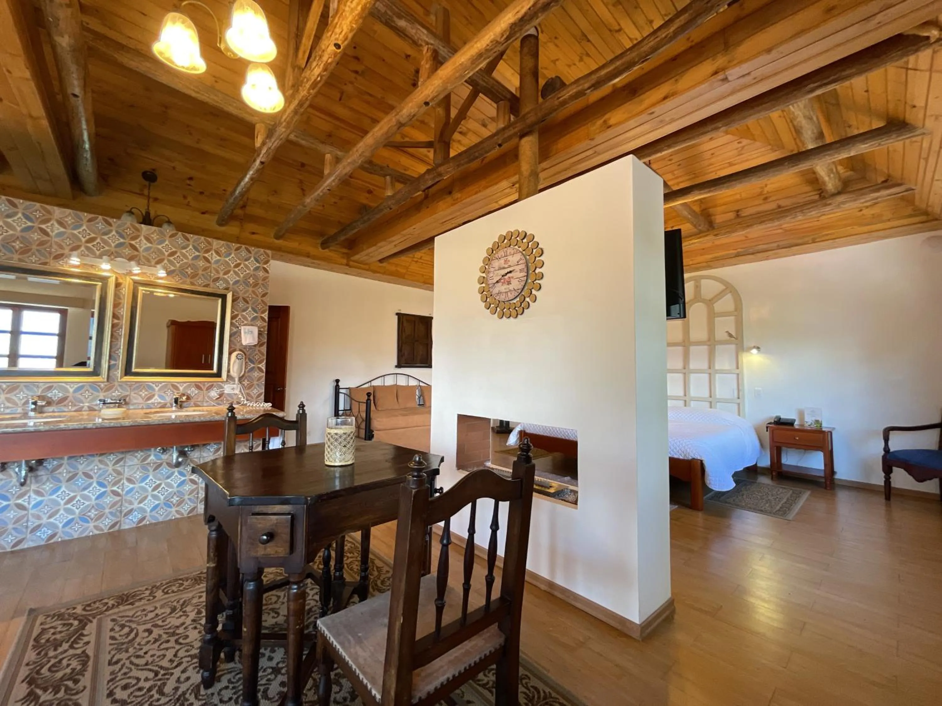 fireplace in Hacienda Hosteria Chorlavi