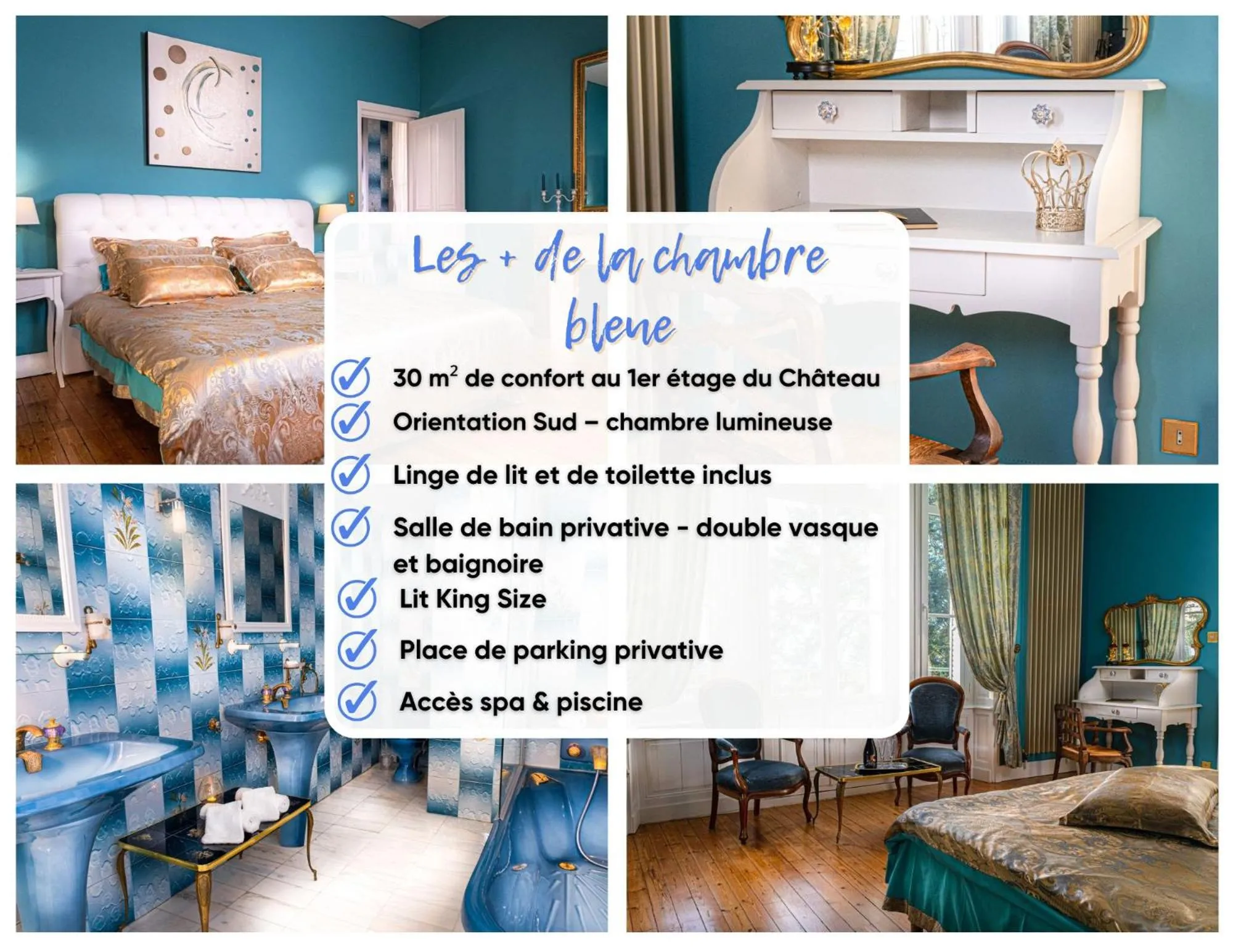 Bedroom, Bed in Le Château des Tourelles en Vendée