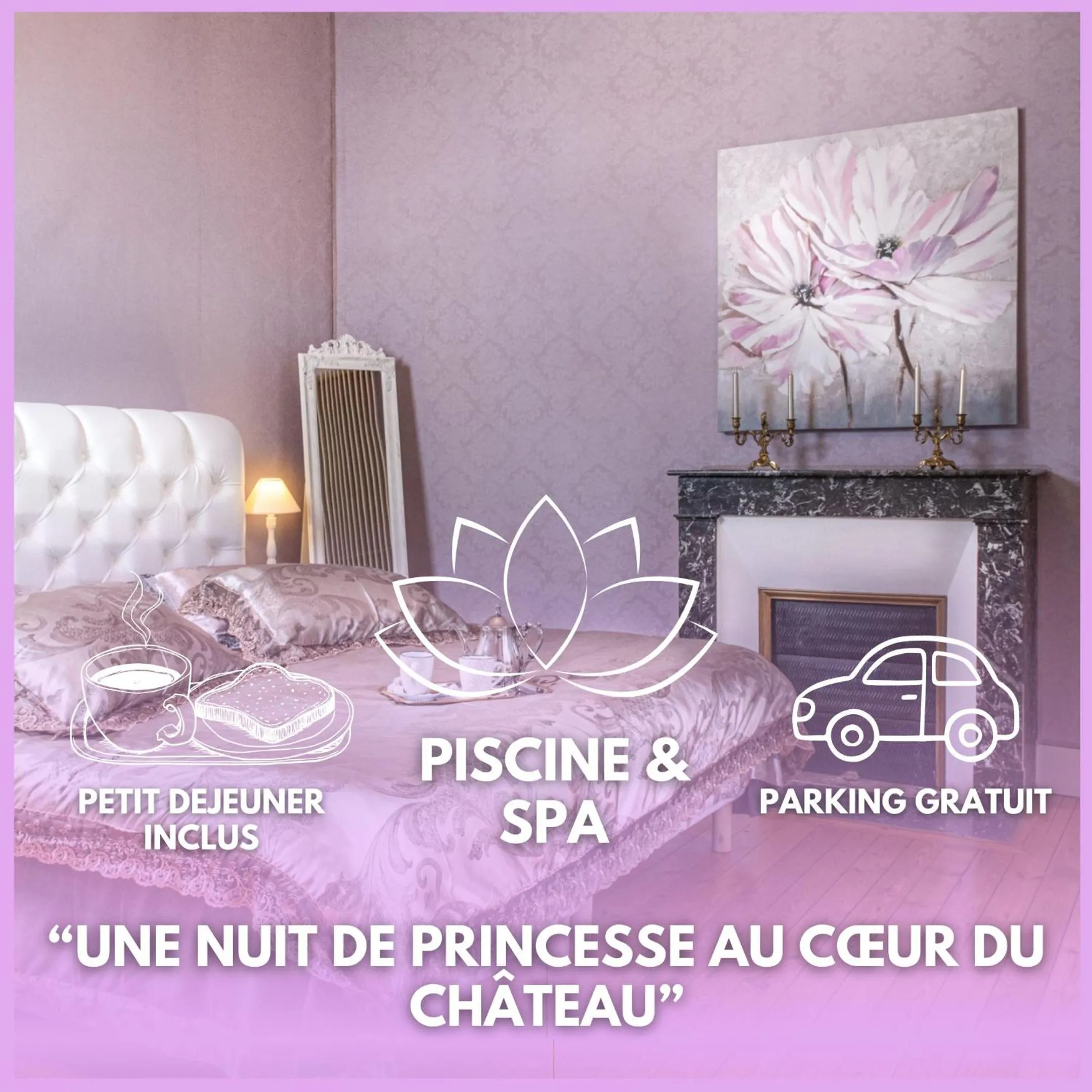 Bedroom, Bed in Le Château des Tourelles en Vendée