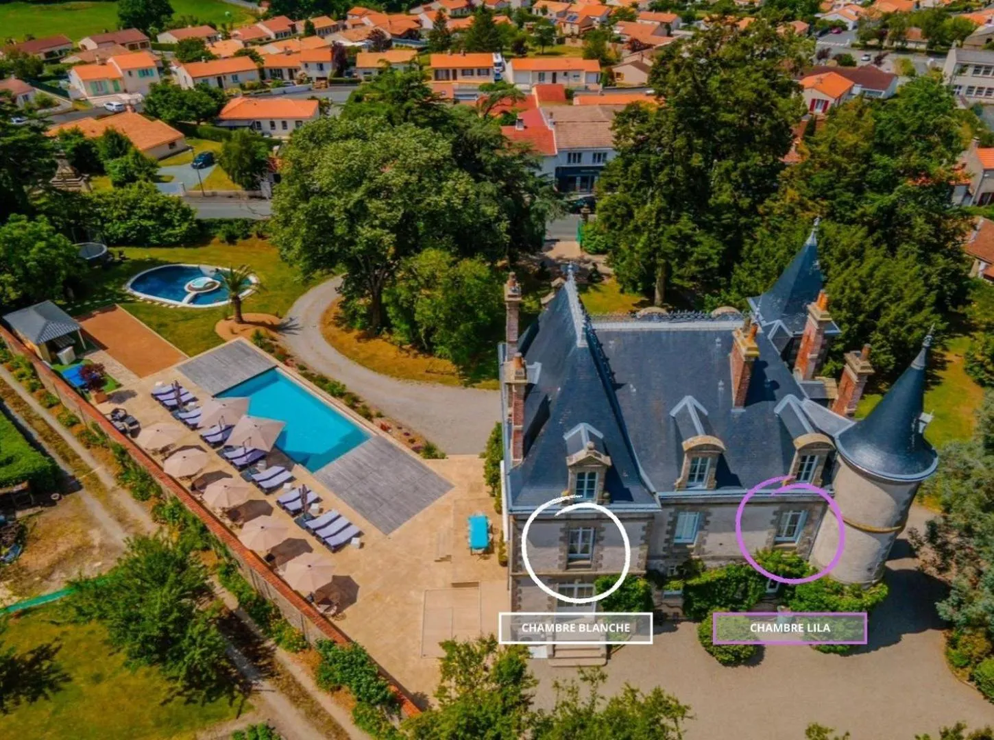 Bird's eye view in Le Château des Tourelles en Vendée