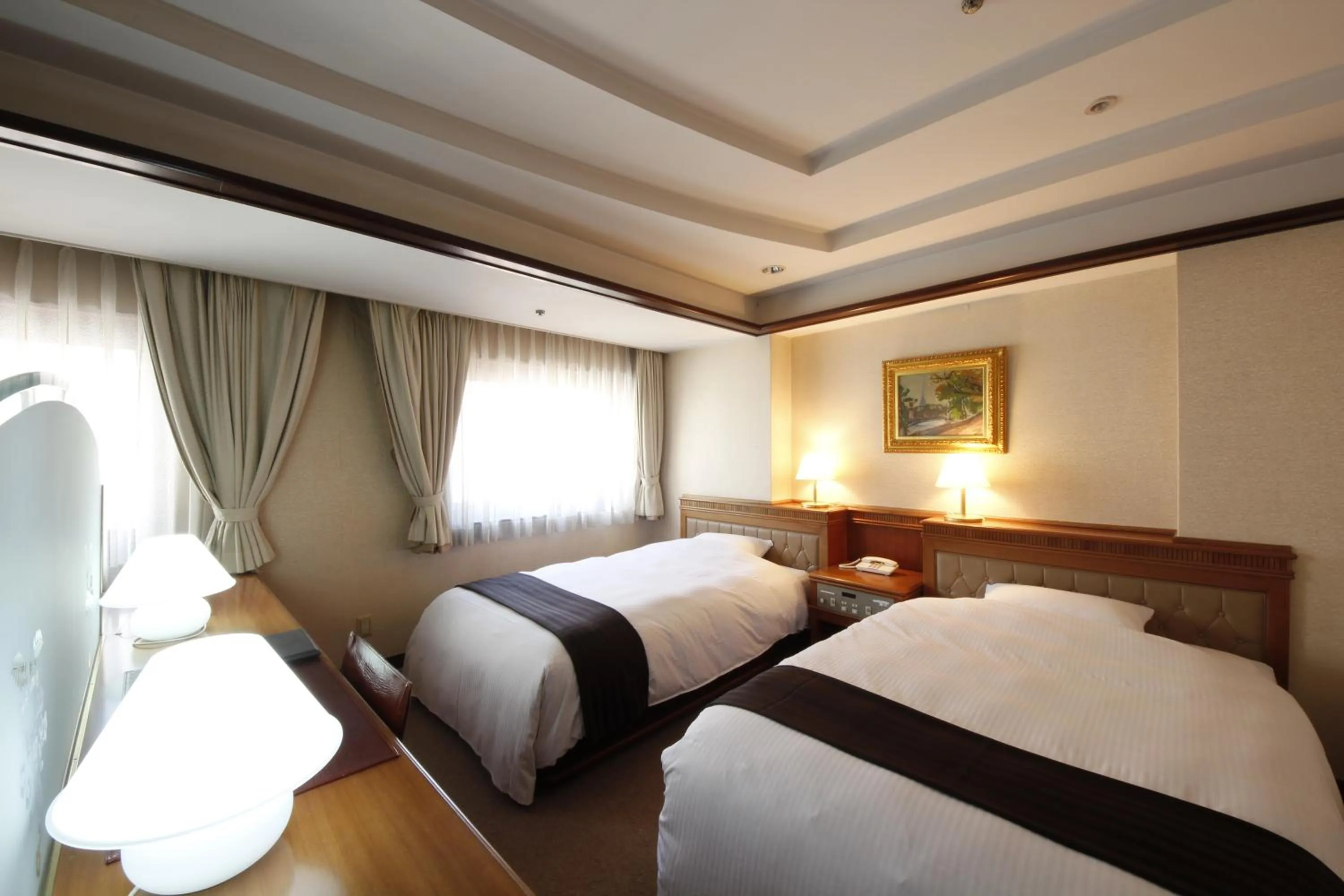 Photo of the whole room, Bed in Hotel Hiroshima Garden Palace