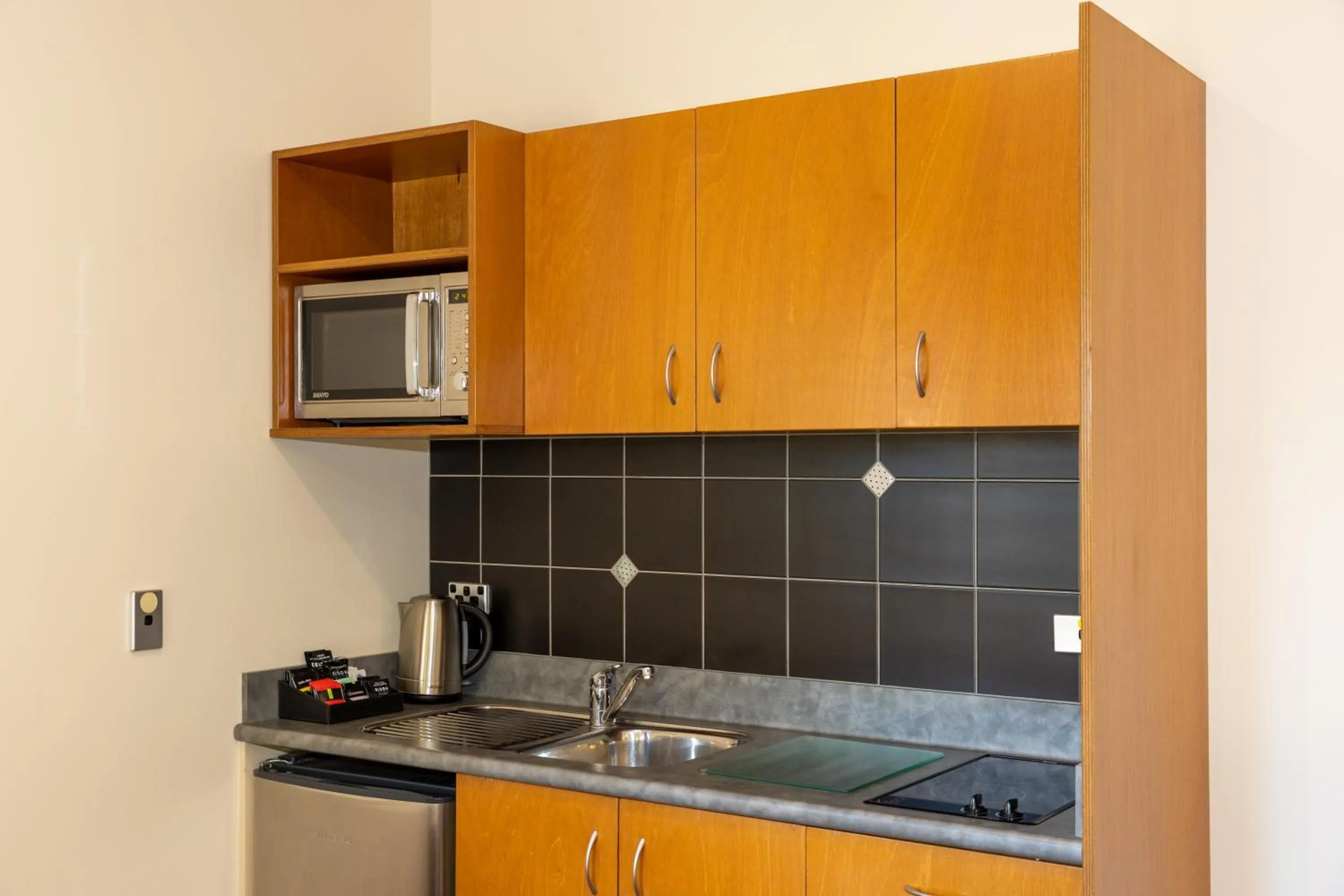 Kitchen or kitchenette in Harvest Lodge Motel