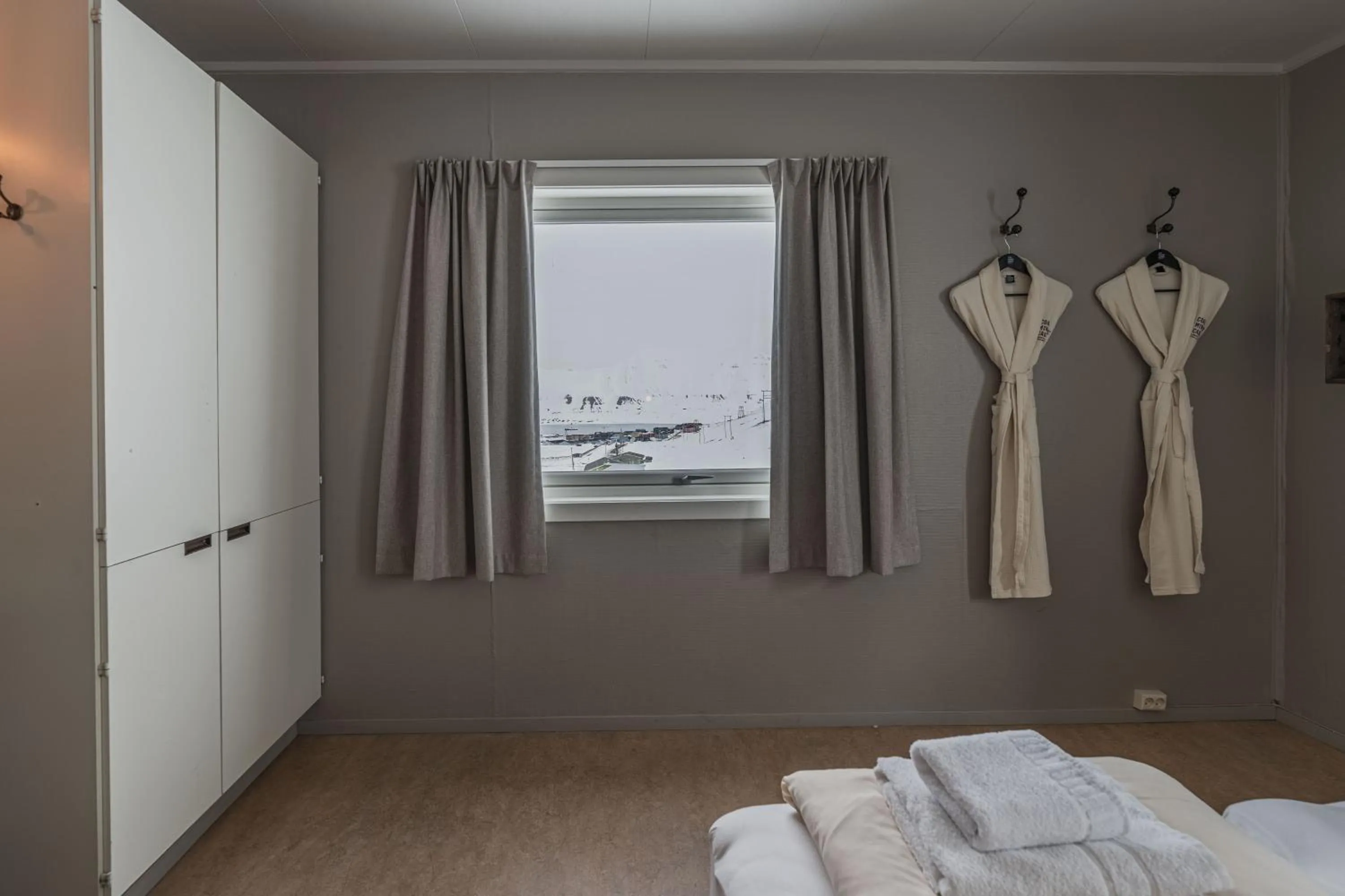 View (from property/room), Bed in Coal Miners’ Cabins