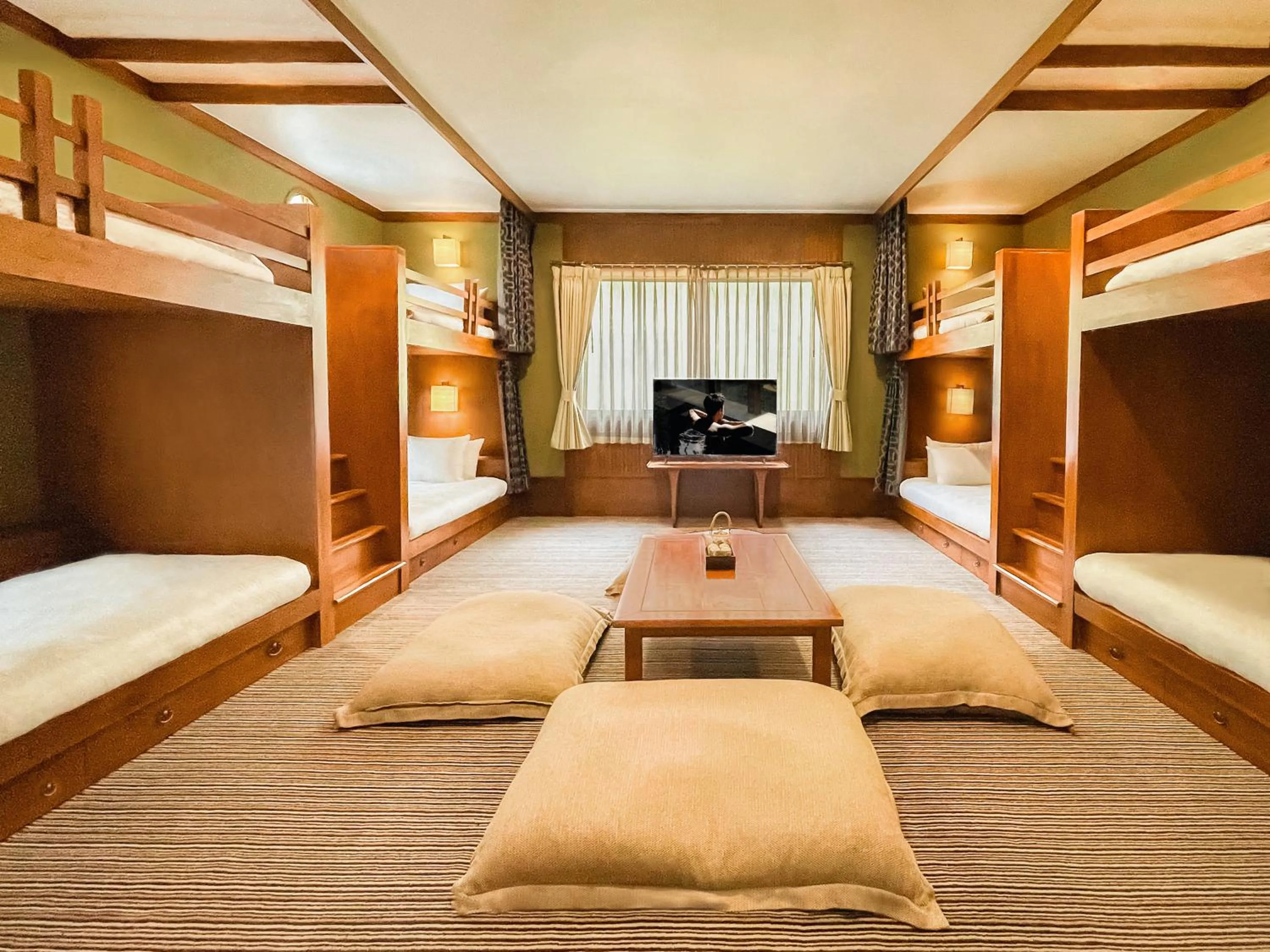 View (from property/room), Bed in Onsen at Moncham