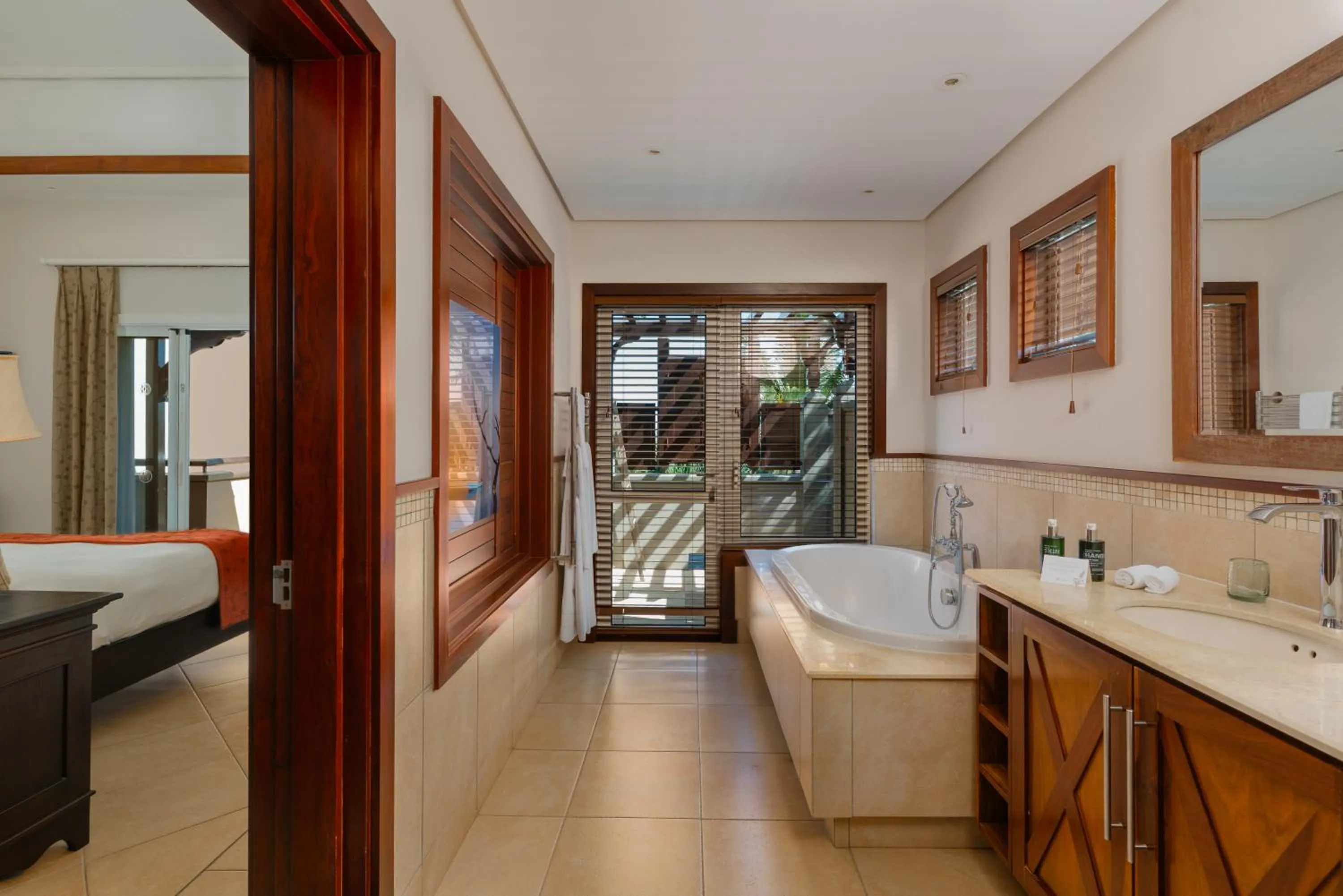 Bathroom, Bed in Heritage The Villas