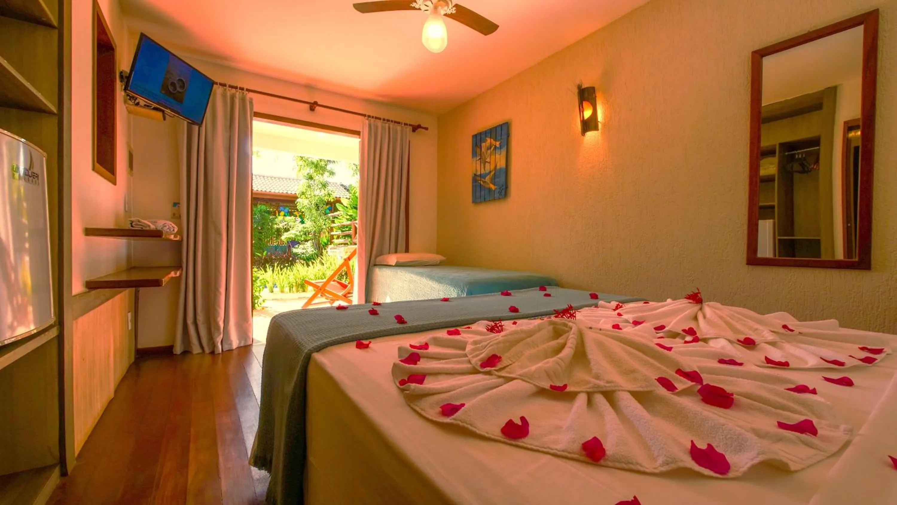 Bed in Pousada Windjeri