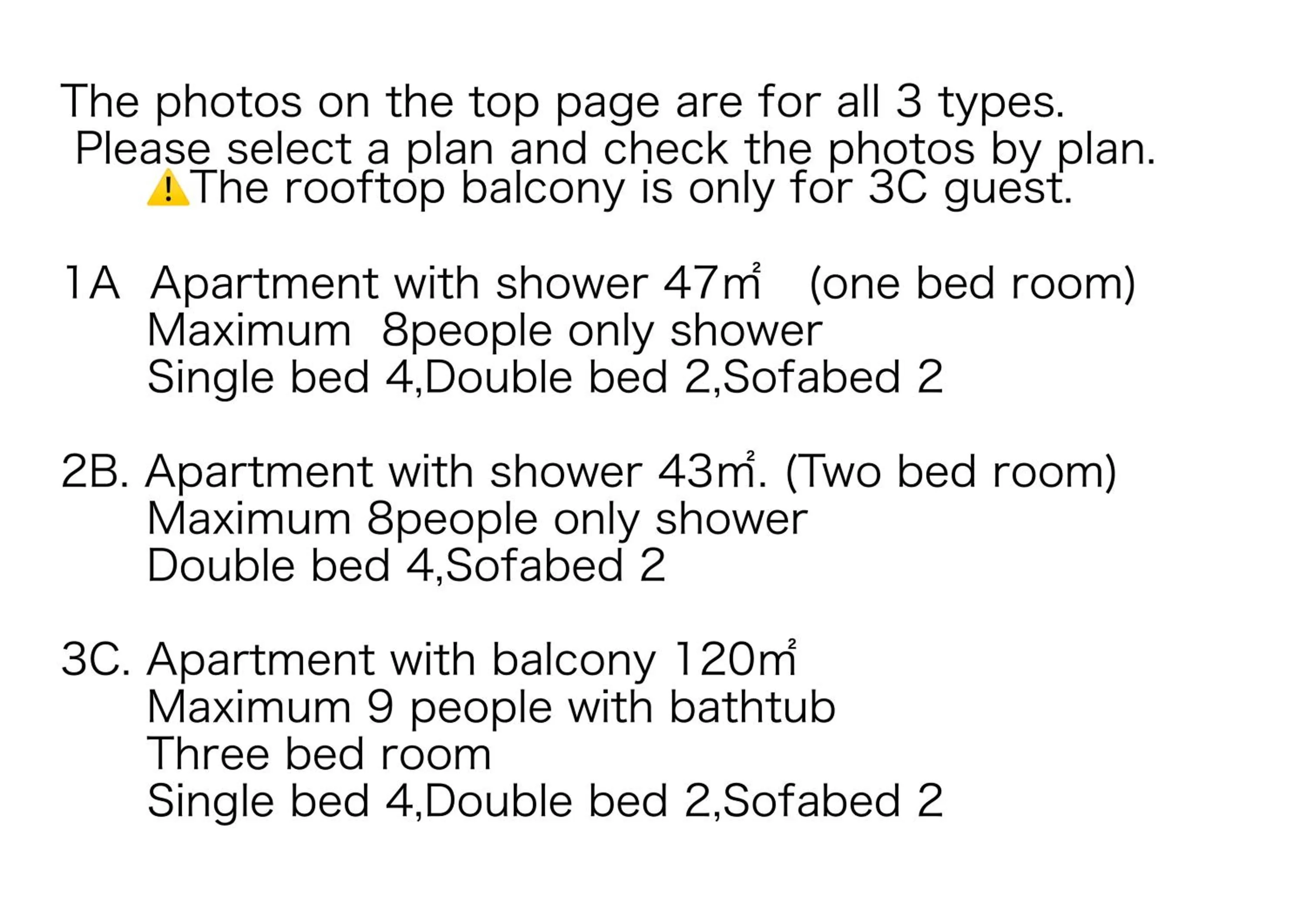 Area and facilities in Hotel Orange House