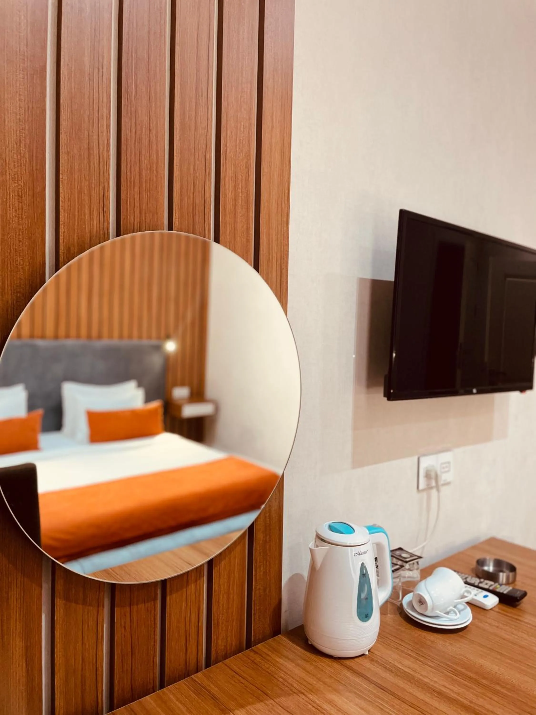 Communal lounge/ TV room, Bed in Seven Boutique Hotel Baku