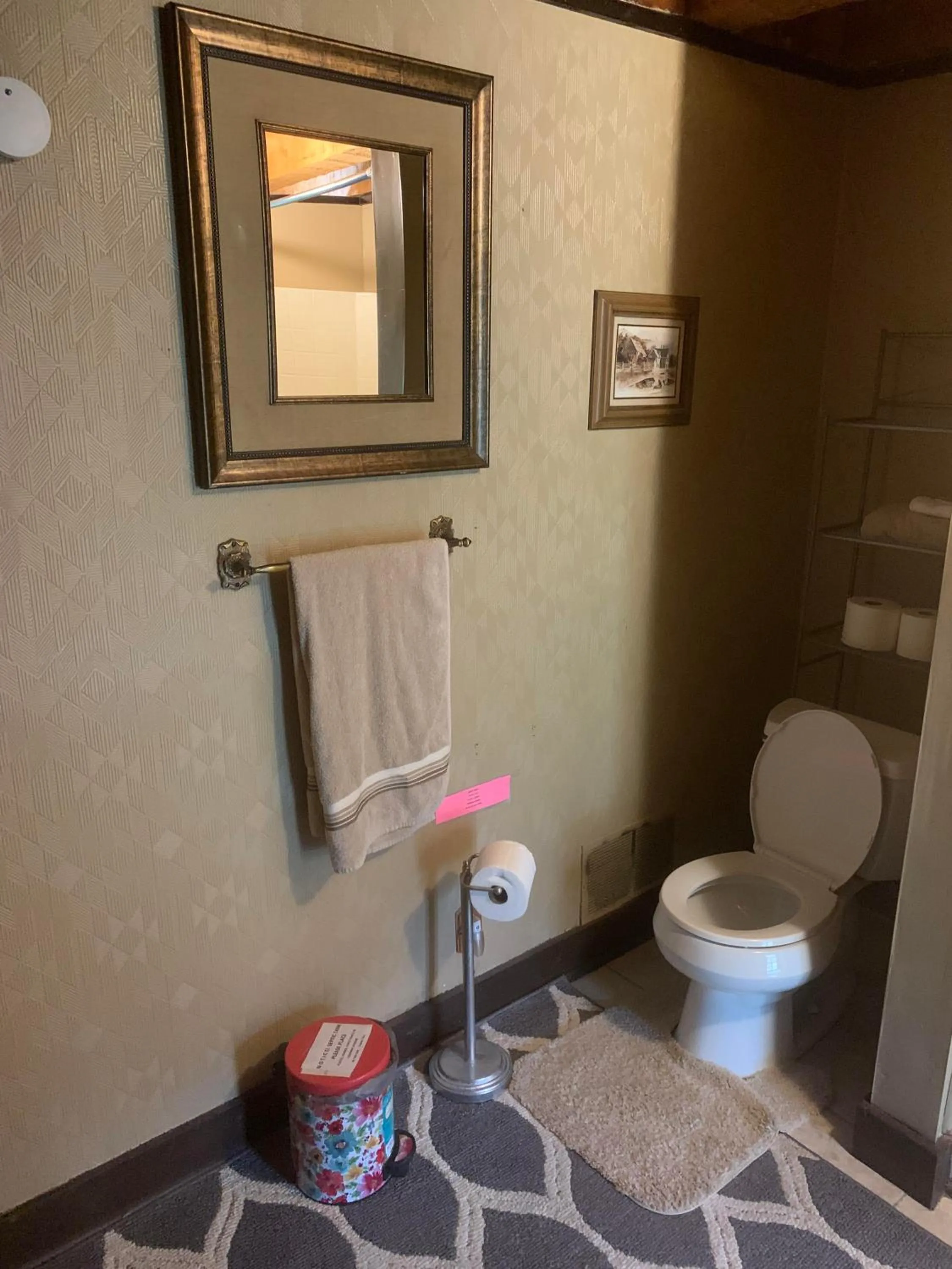 Toilet in Log Cabin in the Field