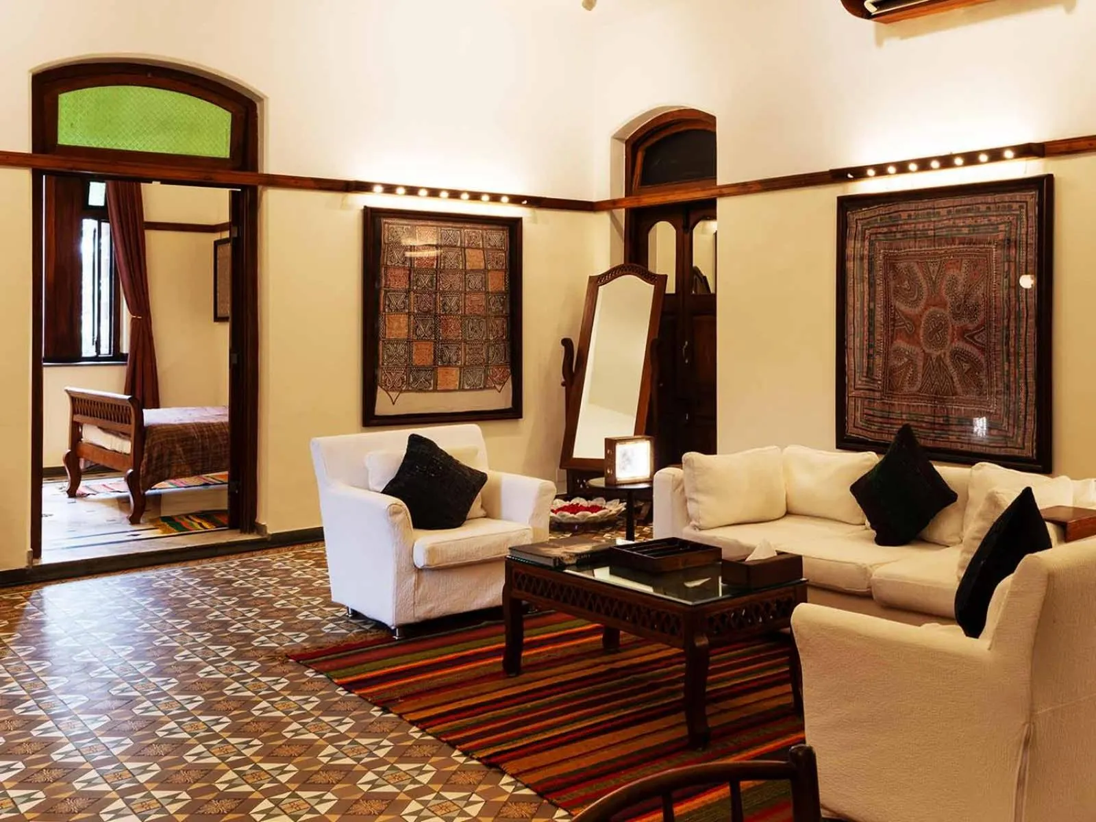 Living room in The House of MG-A Heritage Hotel, Ahmedabad