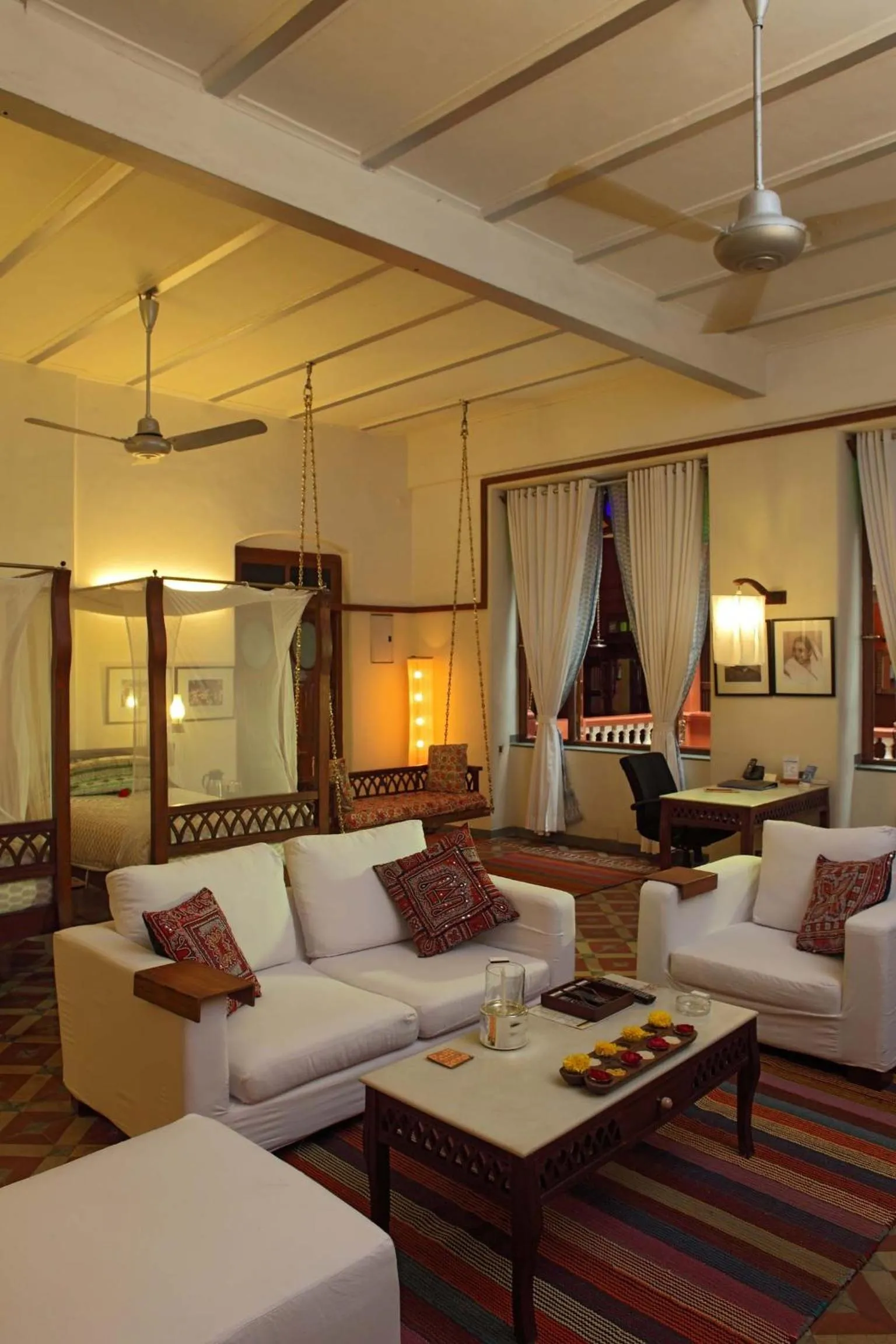 Living room in The House of MG-A Heritage Hotel, Ahmedabad