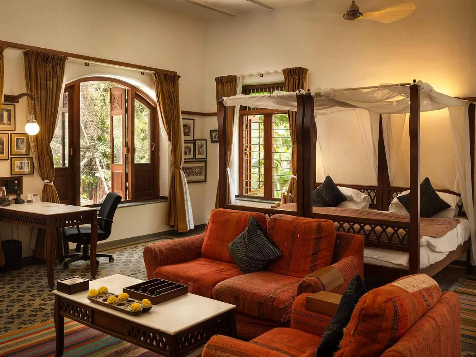 Bed in The House of MG-A Heritage Hotel, Ahmedabad